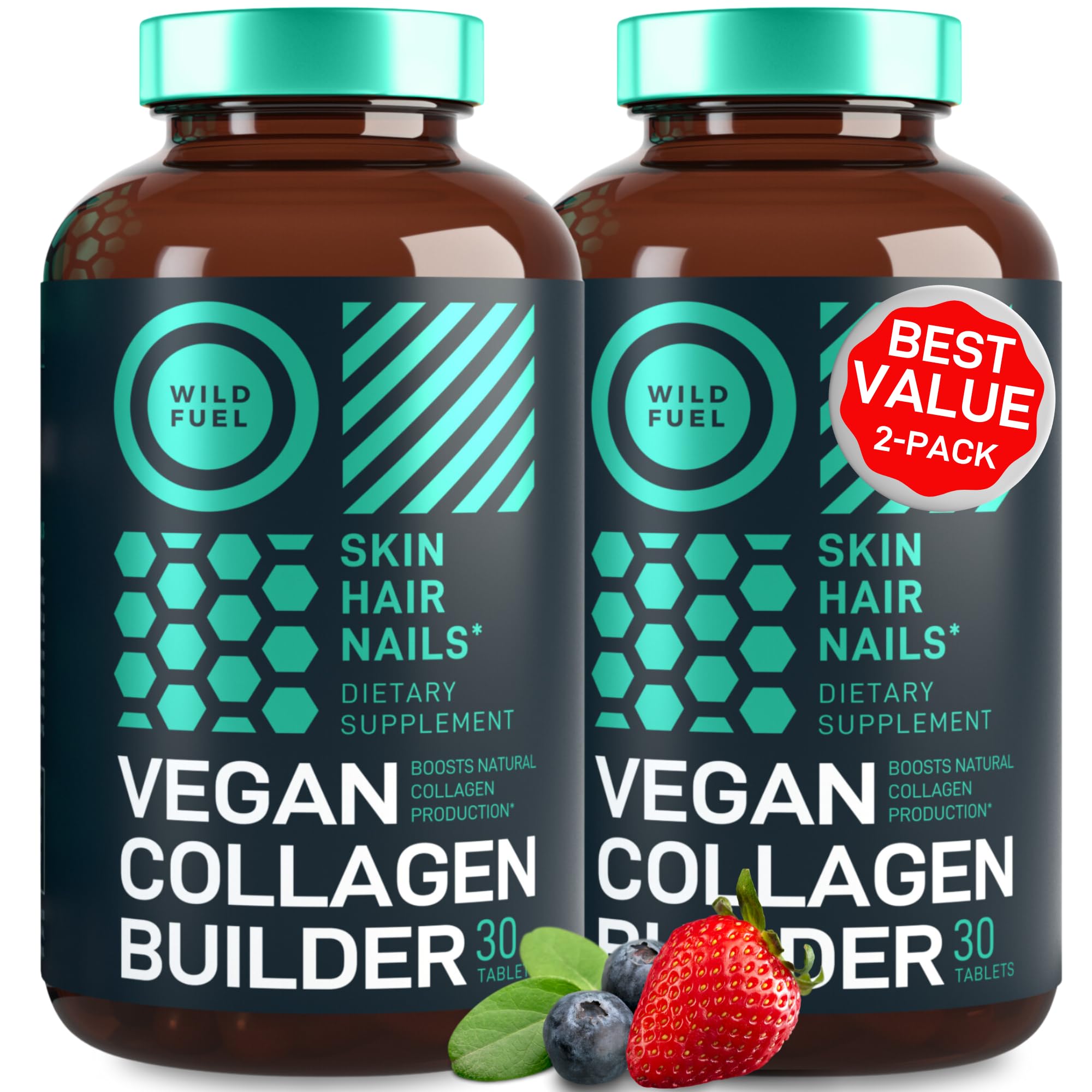 Foto 1 | Suplemento Wild Fuel Vegan Collagen Booster 2 Piezas de 30 Tabletas-Venta Internacional