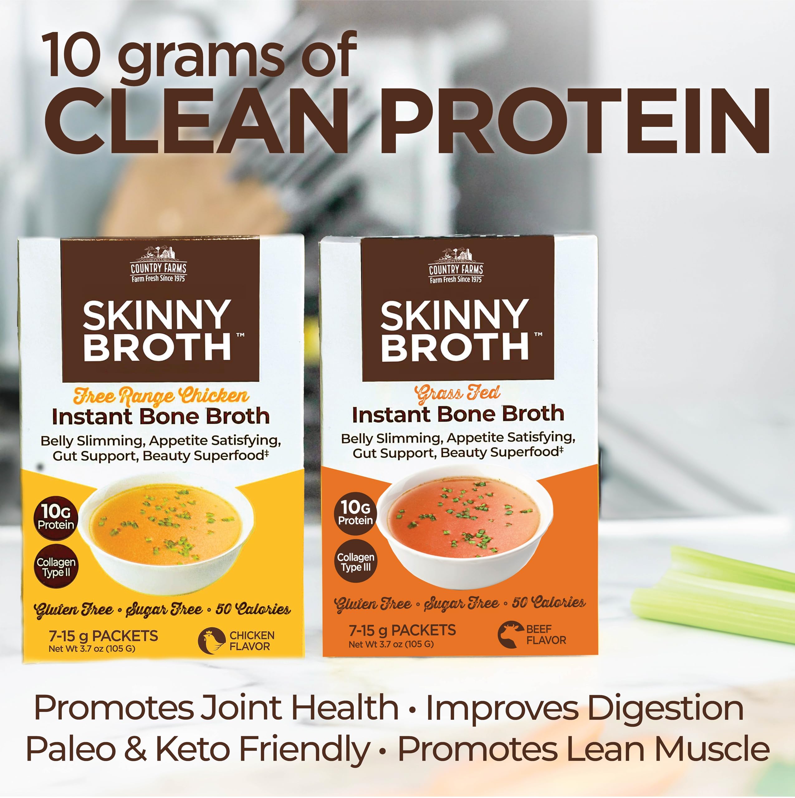 Foto 4 pulgar | Plan Skinny de 7 Días Broth Country Farms Pollo y Ternera 14-15 g - Venta Internacional