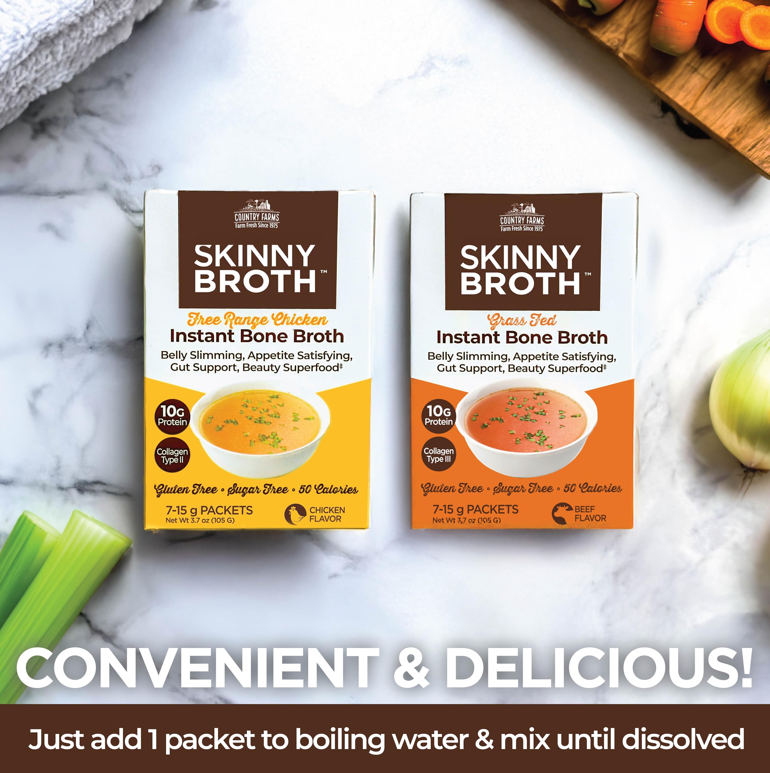 Foto 6 pulgar | Plan Skinny de 7 Días Broth Country Farms Pollo y Ternera 14-15 g - Venta Internacional