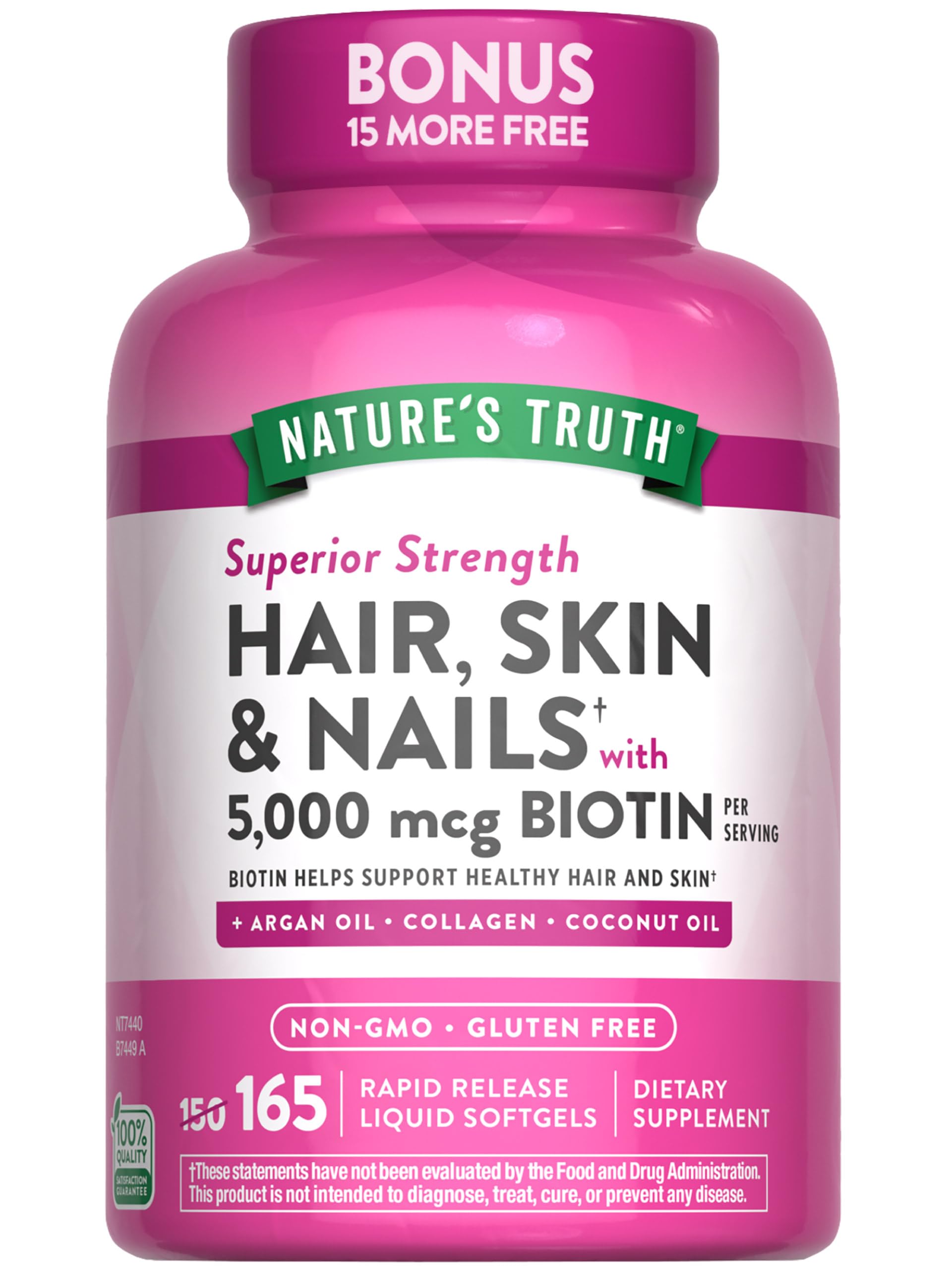 Foto 2 pulgar | Vitamina para Cabello + Piel + Uñas Nature's Truth - Venta Internacional