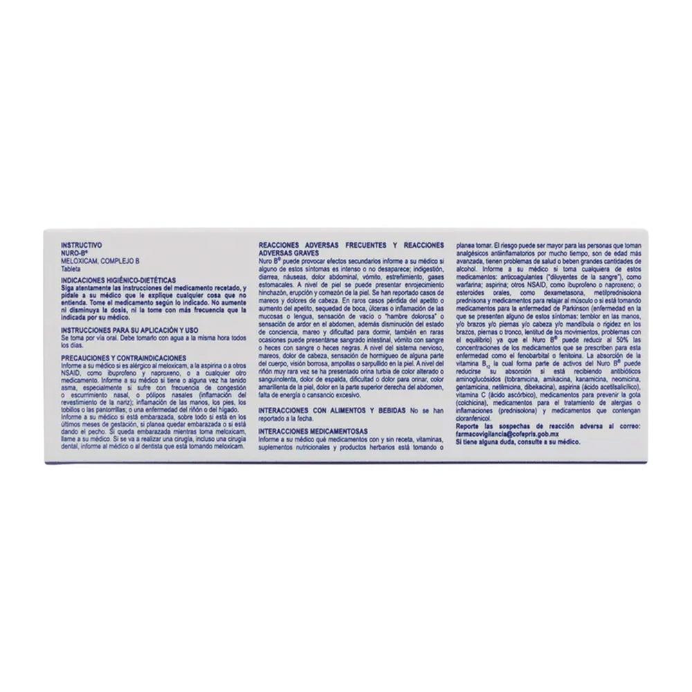 Foto 4 pulgar | Complejo B Nuro-b 15 Mg 10 Tabletas