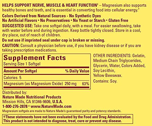 Foto 2 | Suplemento Nature Made Magnesio 250 Mg 100 Tabletas X 6 - Venta Internacional.