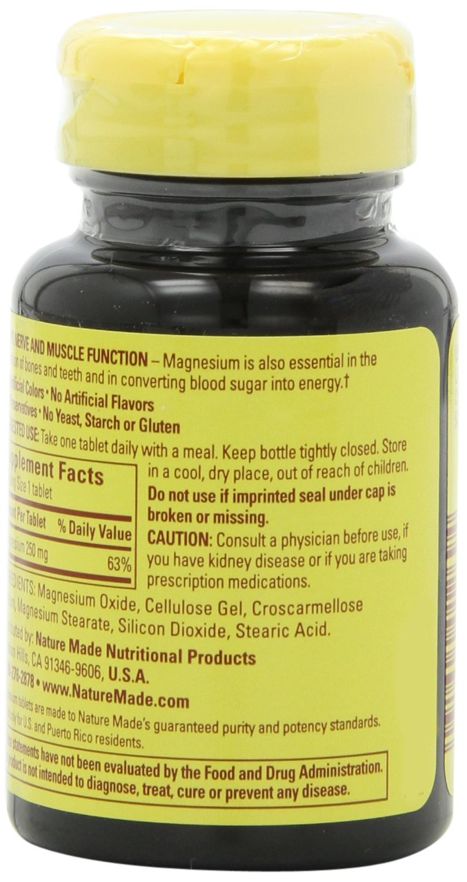 Foto 5 pulgar | Suplemento Nature Made Magnesio 250 Mg 100 Tabletas X 6 - Venta Internacional.