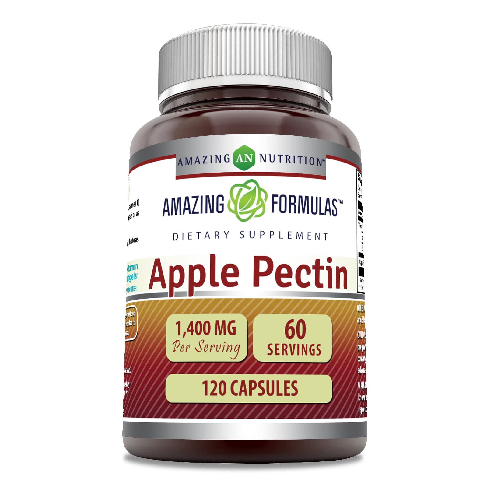 Foto 2 pulgar | Suplemento Amazing Formulas, Pectina De Manzana, 1400 Mg, 120 Cápsulas - Venta Internacional.