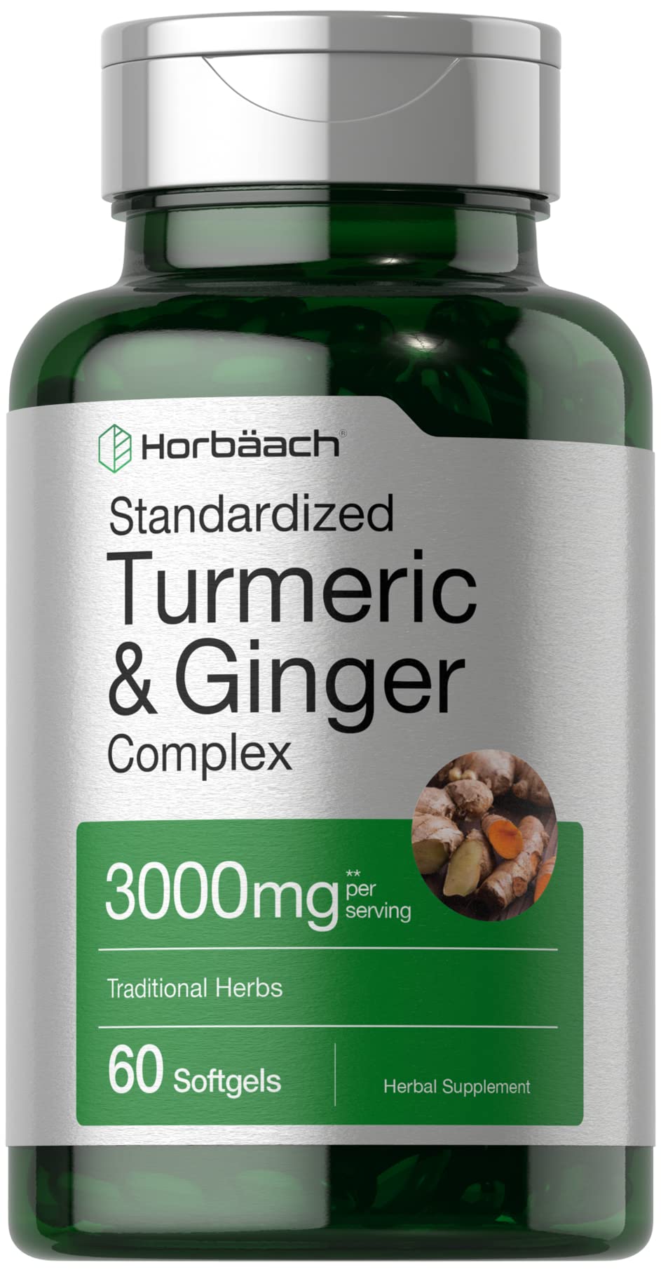 Foto 2 pulgar | Suplemento Horbaach, Cúrcuma Y Jengibre, 3000 Mg, 60 Cápsulas Blandas - Venta Internacional.