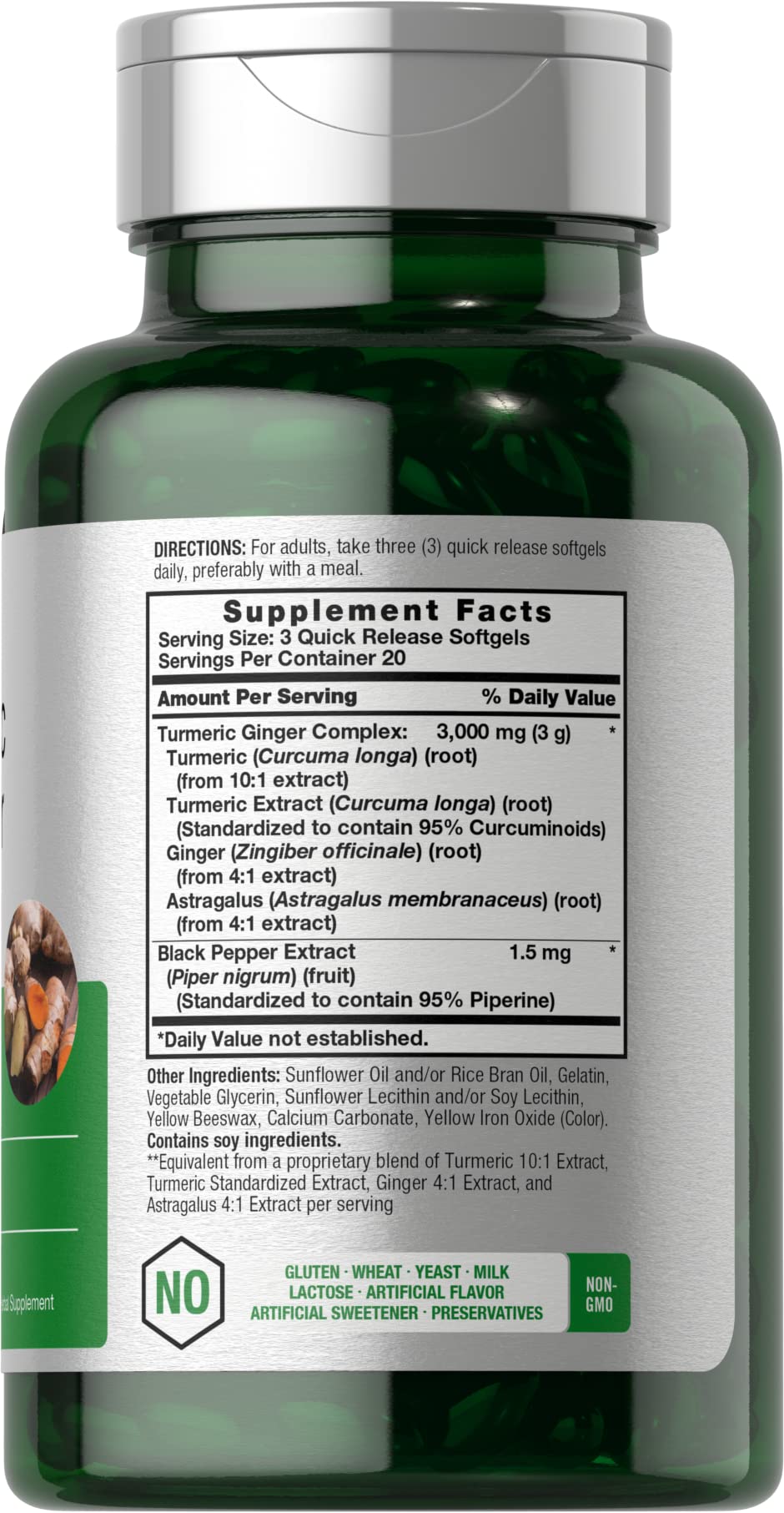 Foto 3 pulgar | Suplemento Horbaach, Cúrcuma Y Jengibre, 3000 Mg, 60 Cápsulas Blandas - Venta Internacional.
