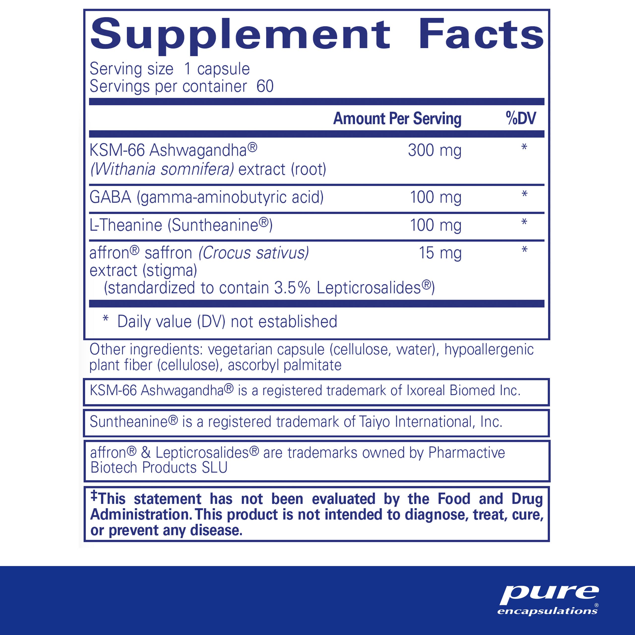 Foto 3 pulgar | Suplemento Pure Encapsulations Daily Calm 60 Cápsulas - Venta Internacional.