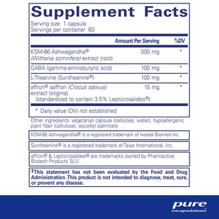 Foto 2 | Suplemento Pure Encapsulations Daily Calm 60 Cápsulas - Venta Internacional.