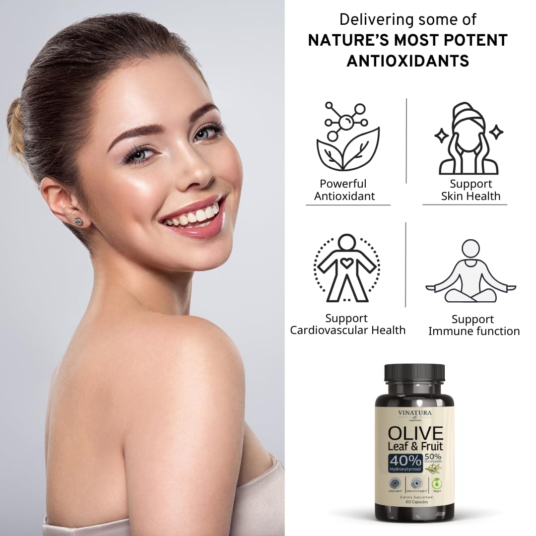 Foto 4 | Suplemento Vinatura Con Extracto De Hoja De Olivo, Hidroxitirosol, 60 Cápsulas - Venta Internacional.