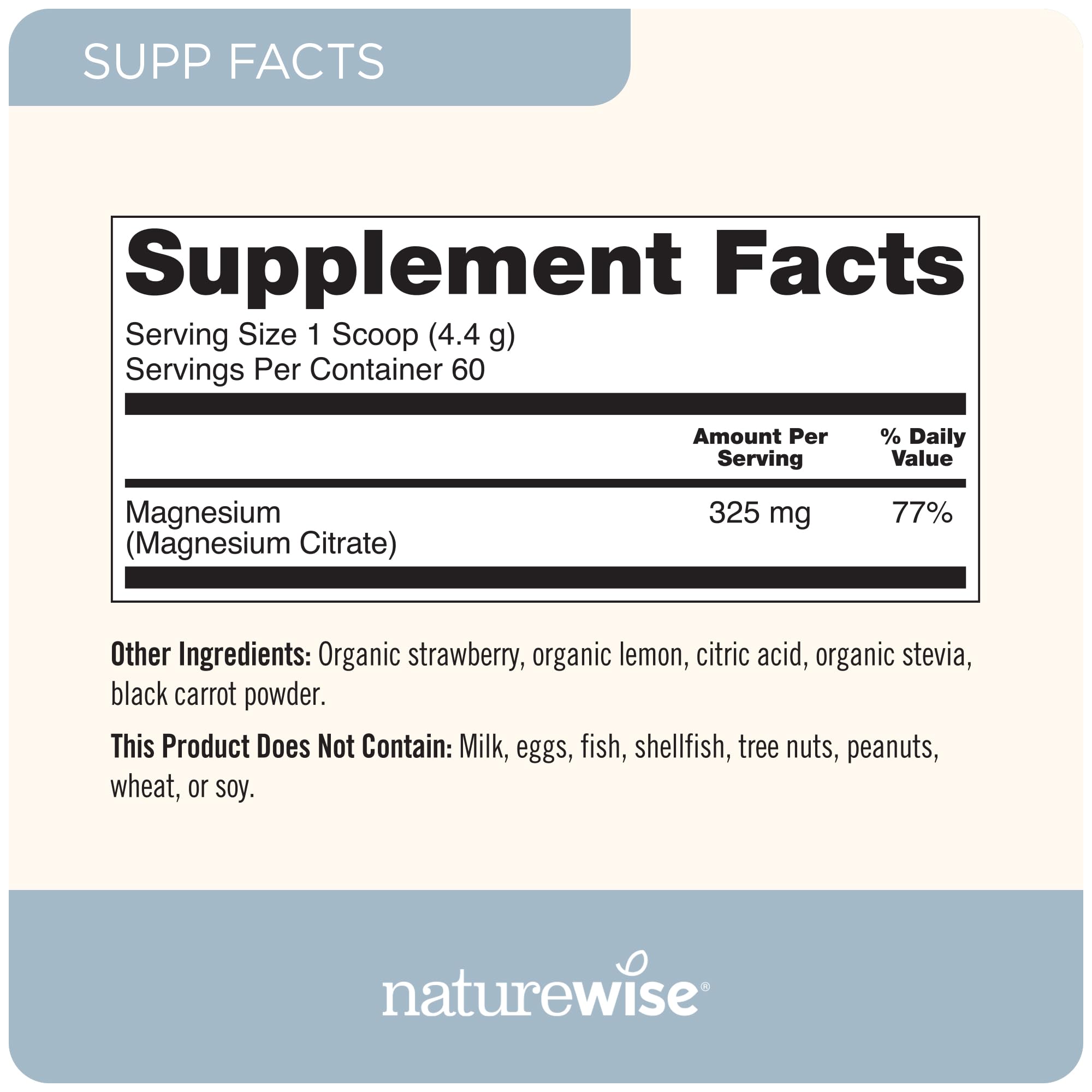 Foto 6 pulgar | Suplemento Naturewise De Citrato De Magnesio En Polvo 325 Mg - Venta Internacional.