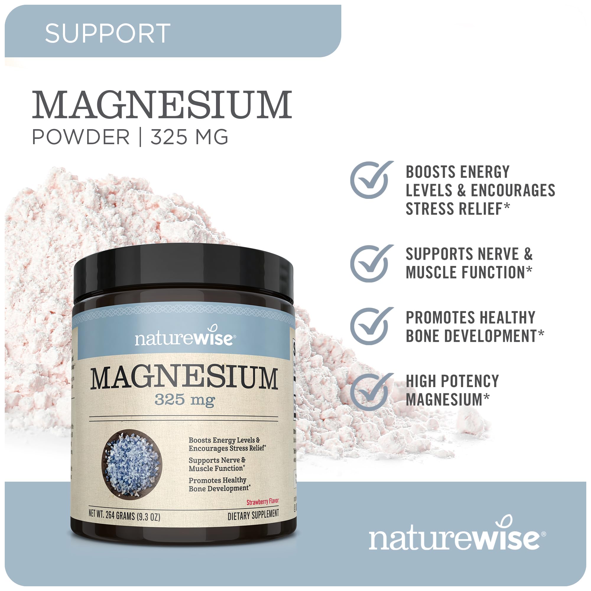 Foto 7 pulgar | Suplemento Naturewise De Citrato De Magnesio En Polvo 325 Mg - Venta Internacional.