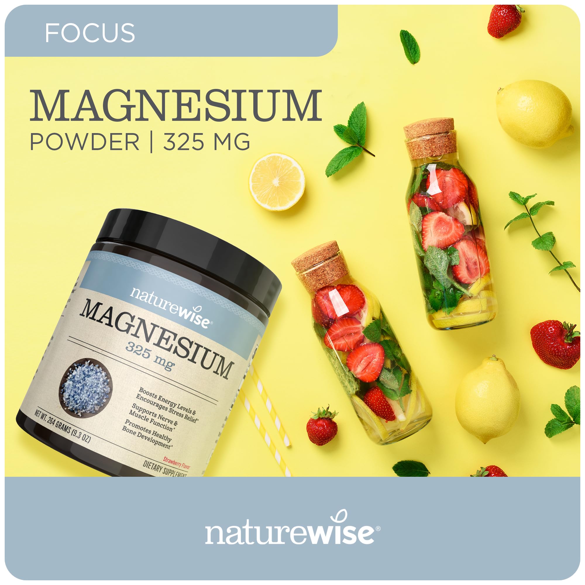 Foto 7 | Suplemento Naturewise De Citrato De Magnesio En Polvo 325 Mg - Venta Internacional.