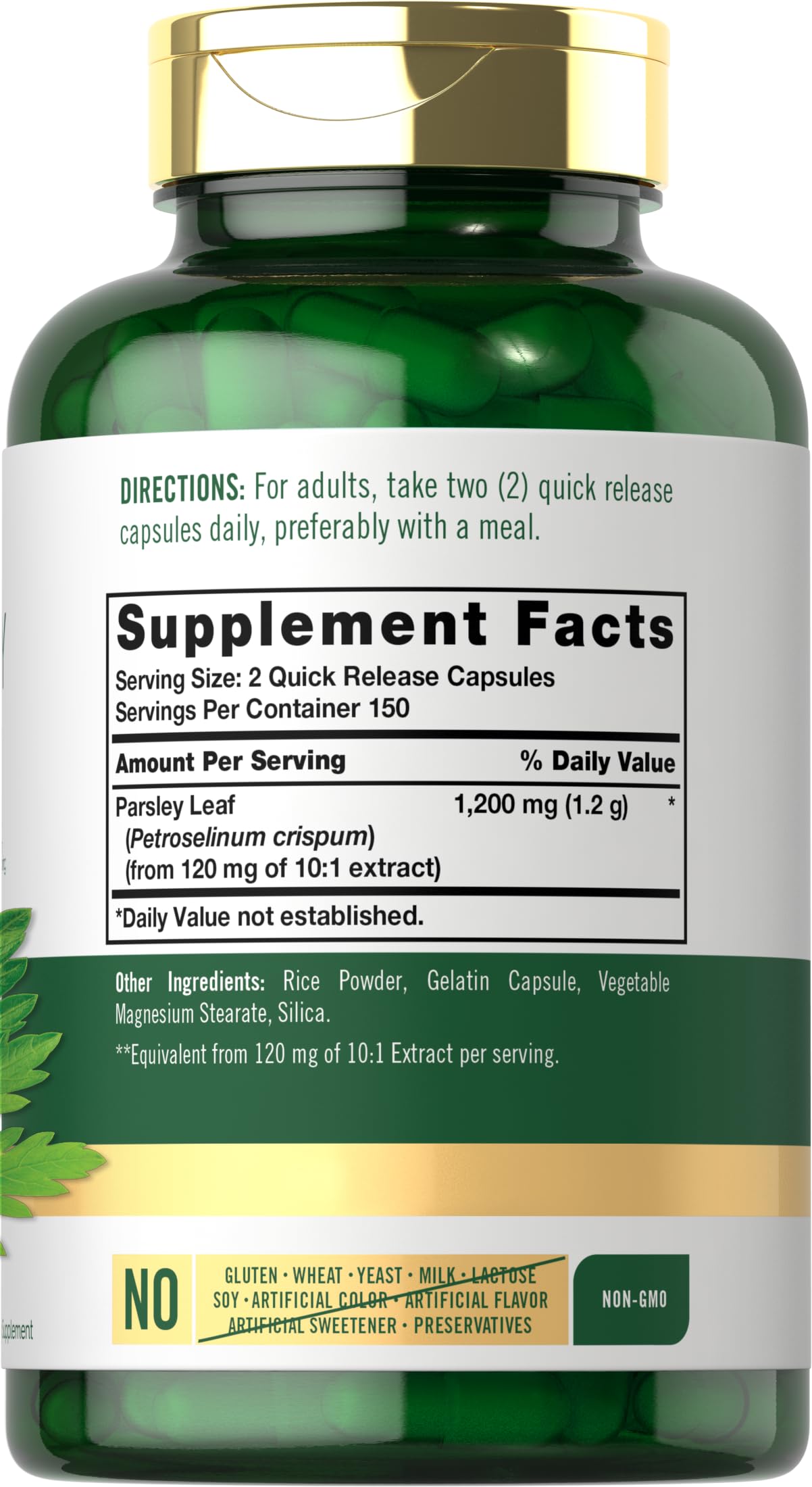 Foto 3 pulgar | Suplemento Carlyle Parsley Leaf, Cápsulas De 1200 Mg, 300 Unidades - Venta Internacional.
