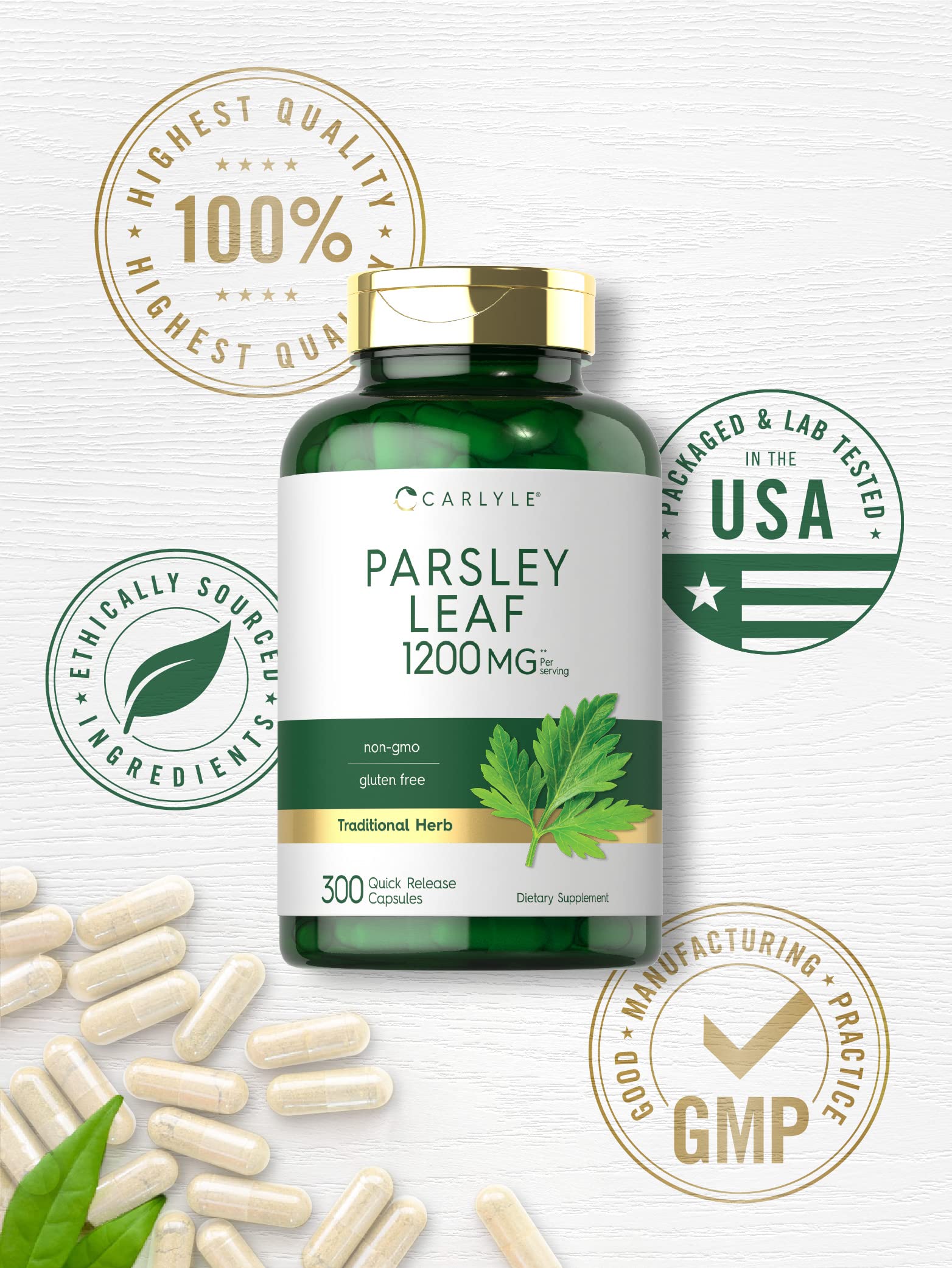 Foto 6 pulgar | Suplemento Carlyle Parsley Leaf, Cápsulas De 1200 Mg, 300 Unidades - Venta Internacional.