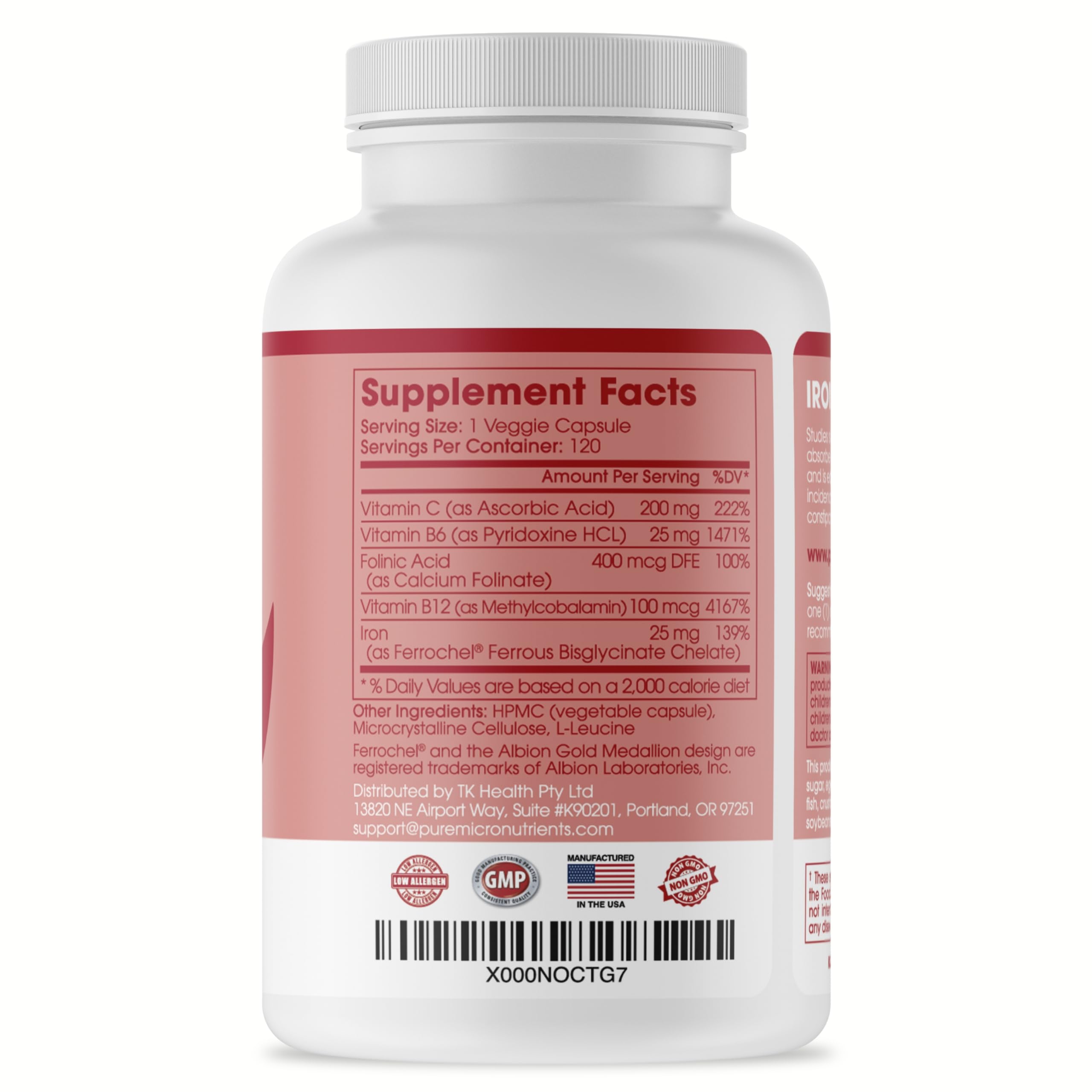 Foto 8 pulgar | Suplemento De Hierro Pure Micronutrients Iron Plus 25 Mg - Venta Internacional.