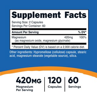 Foto 2 | Suplemento Nutricost Magnesium+ Extra Strength 420 Mg 120 Cápsulas - Venta Internacional.
