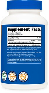 Foto 5 | Suplemento Nutricost Magnesium+ Extra Strength 420 Mg 120 Cápsulas - Venta Internacional.