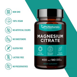 Foto 3 | Suplementos Phinaturals Citrato De Magnesio En Polvo 400 Mg X180 - Venta Internacional.