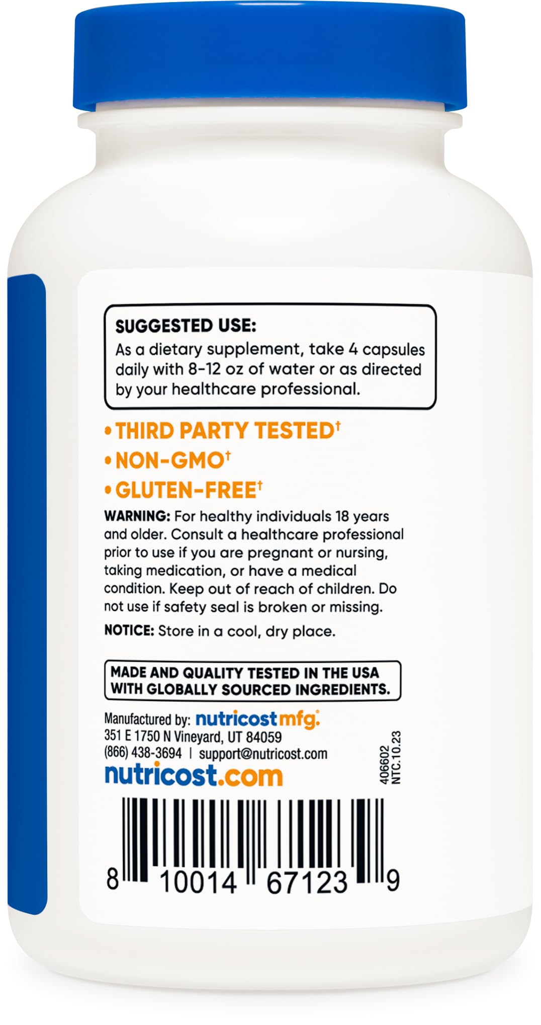 Foto 5 pulgar | Suplemento Nutricost De Fosfatidilserina 400 Mg 120 Cápsulas - Venta Internacional.