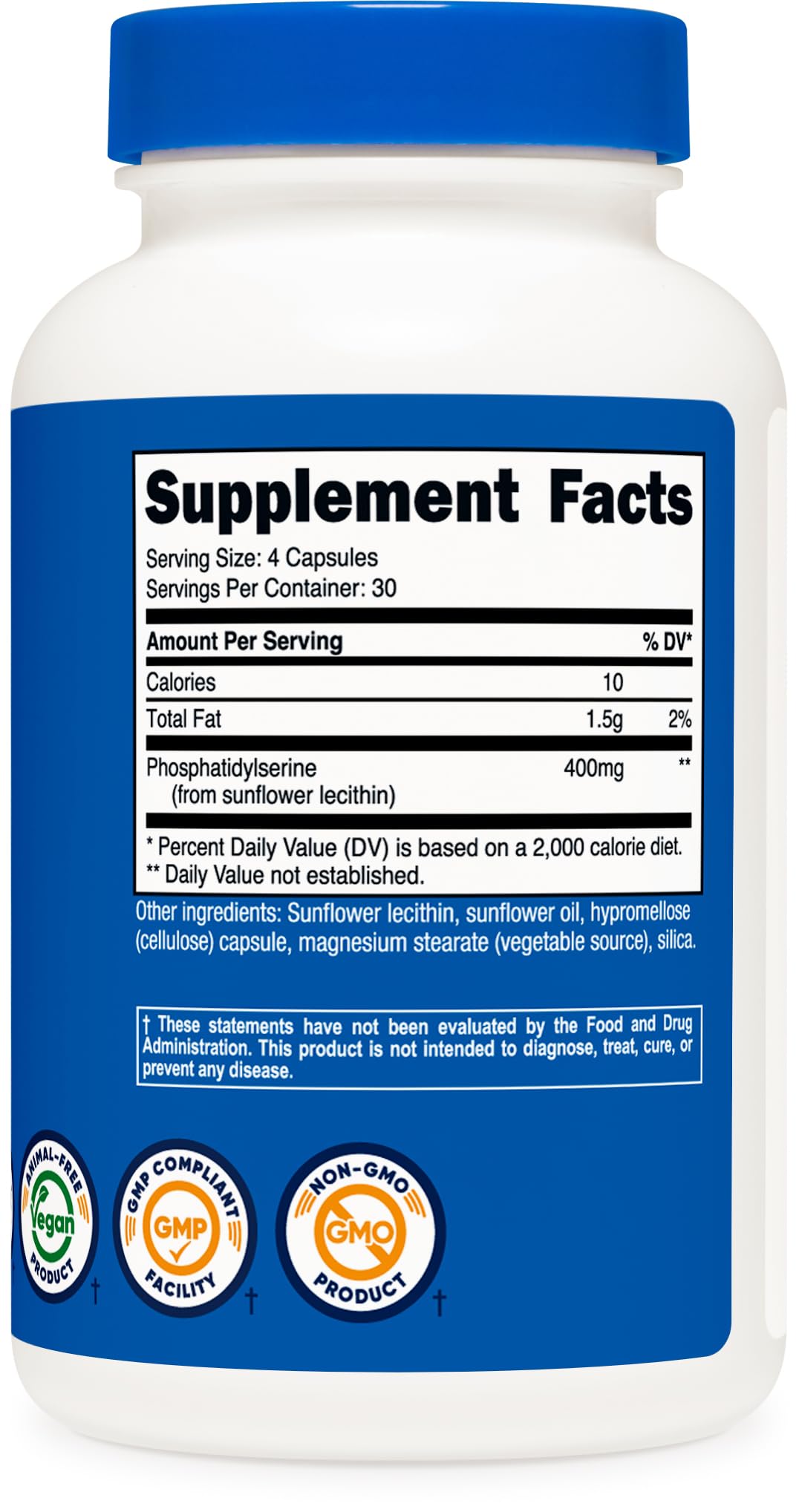 Foto 6 pulgar | Suplemento Nutricost De Fosfatidilserina 400 Mg 120 Cápsulas - Venta Internacional.
