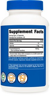 Foto 5 | Suplemento Nutricost De Fosfatidilserina 400 Mg 120 Cápsulas - Venta Internacional.