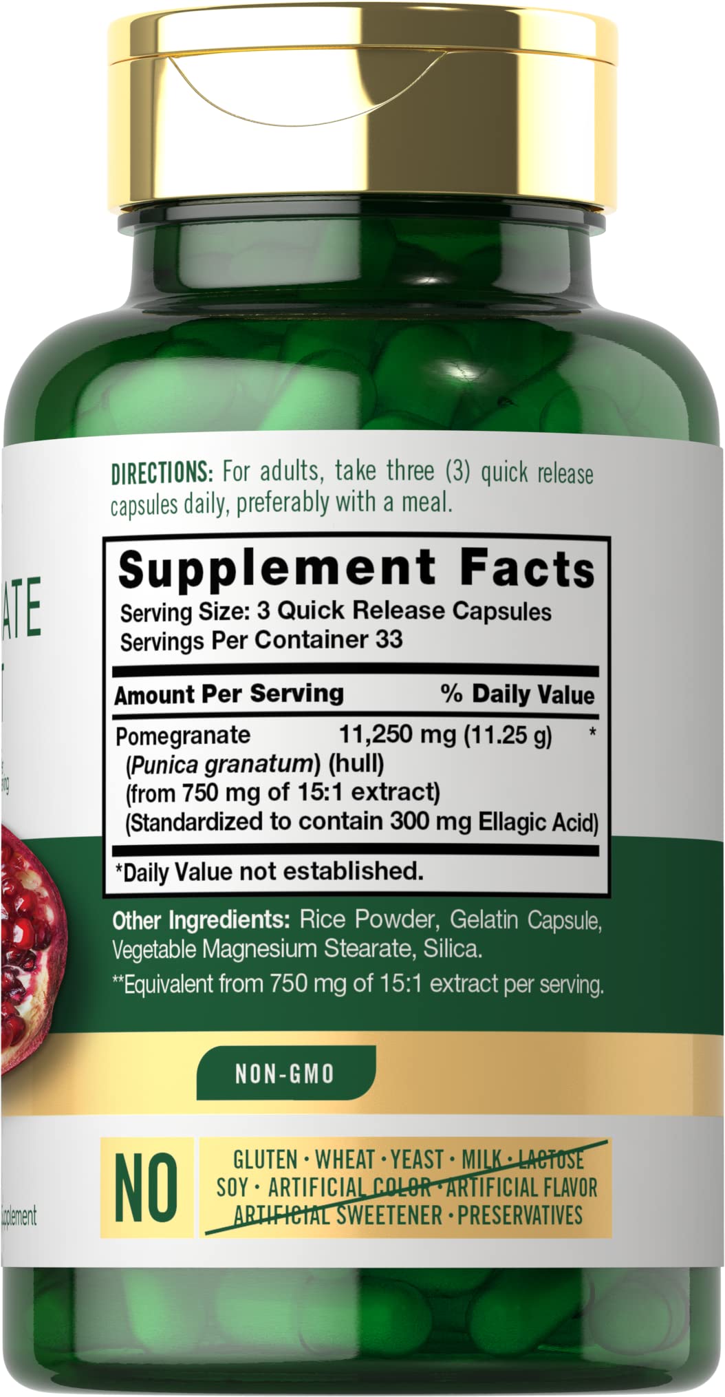 Foto 3 pulgar | Suplemento De Extracto De Granada De Carlyle, 11250 Mg, 100 Cápsulas - Venta Internacional.