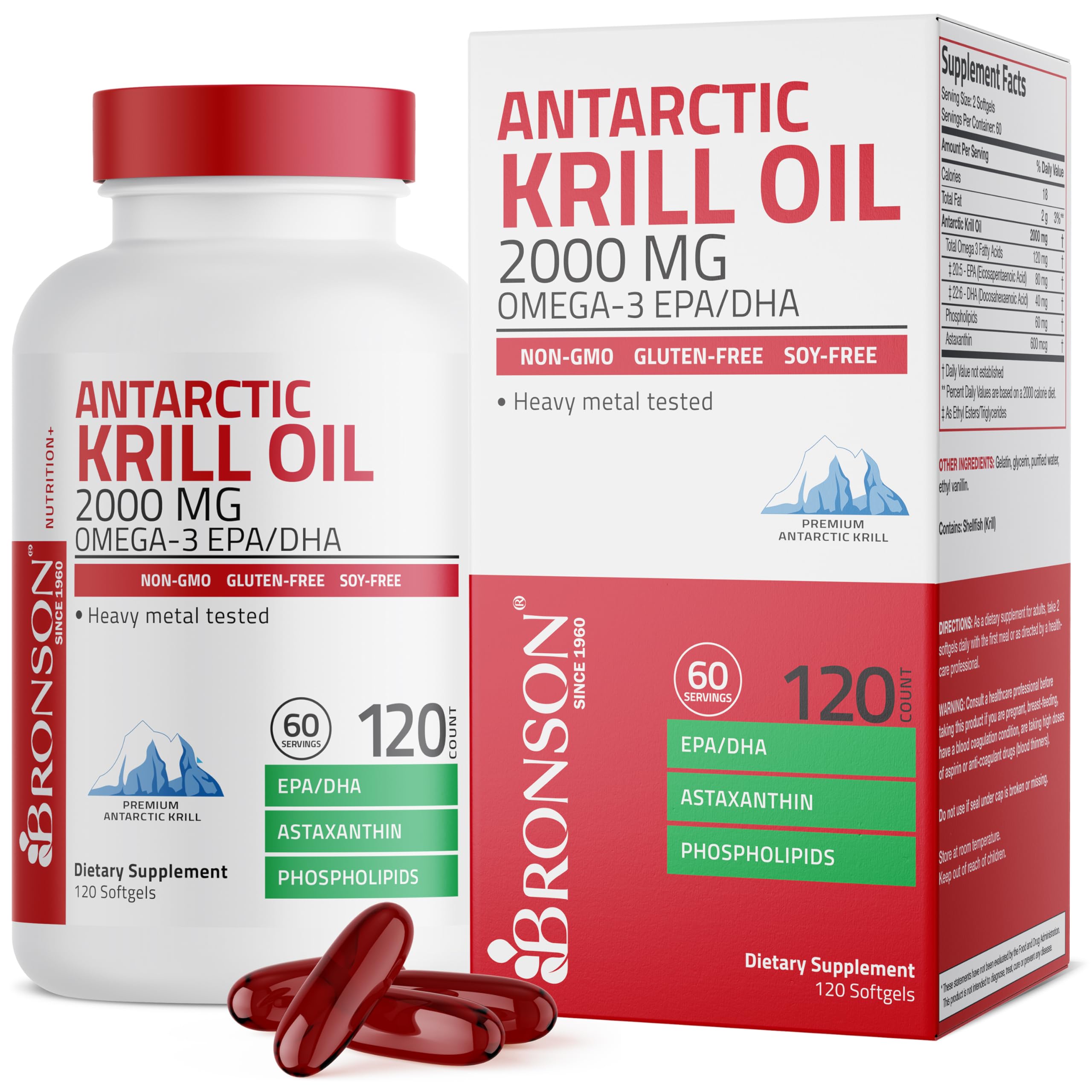Foto 2 pulgar | Suplemento De Aceite De Krill Antártico Bronson 2000 Mg 120 Cápsulas Blandas - Venta Internacional.