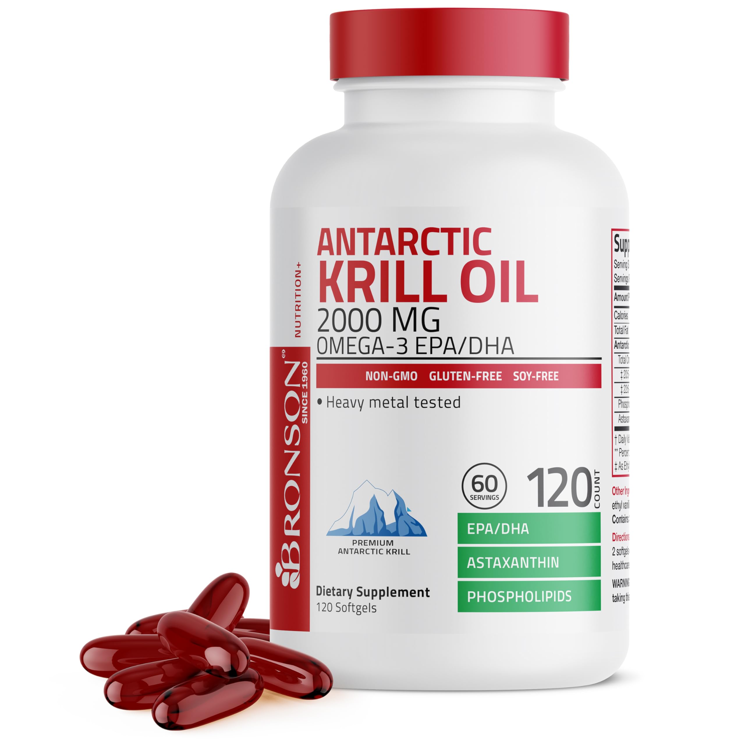 Foto 6 pulgar | Suplemento De Aceite De Krill Antártico Bronson 2000 Mg 120 Cápsulas Blandas - Venta Internacional.