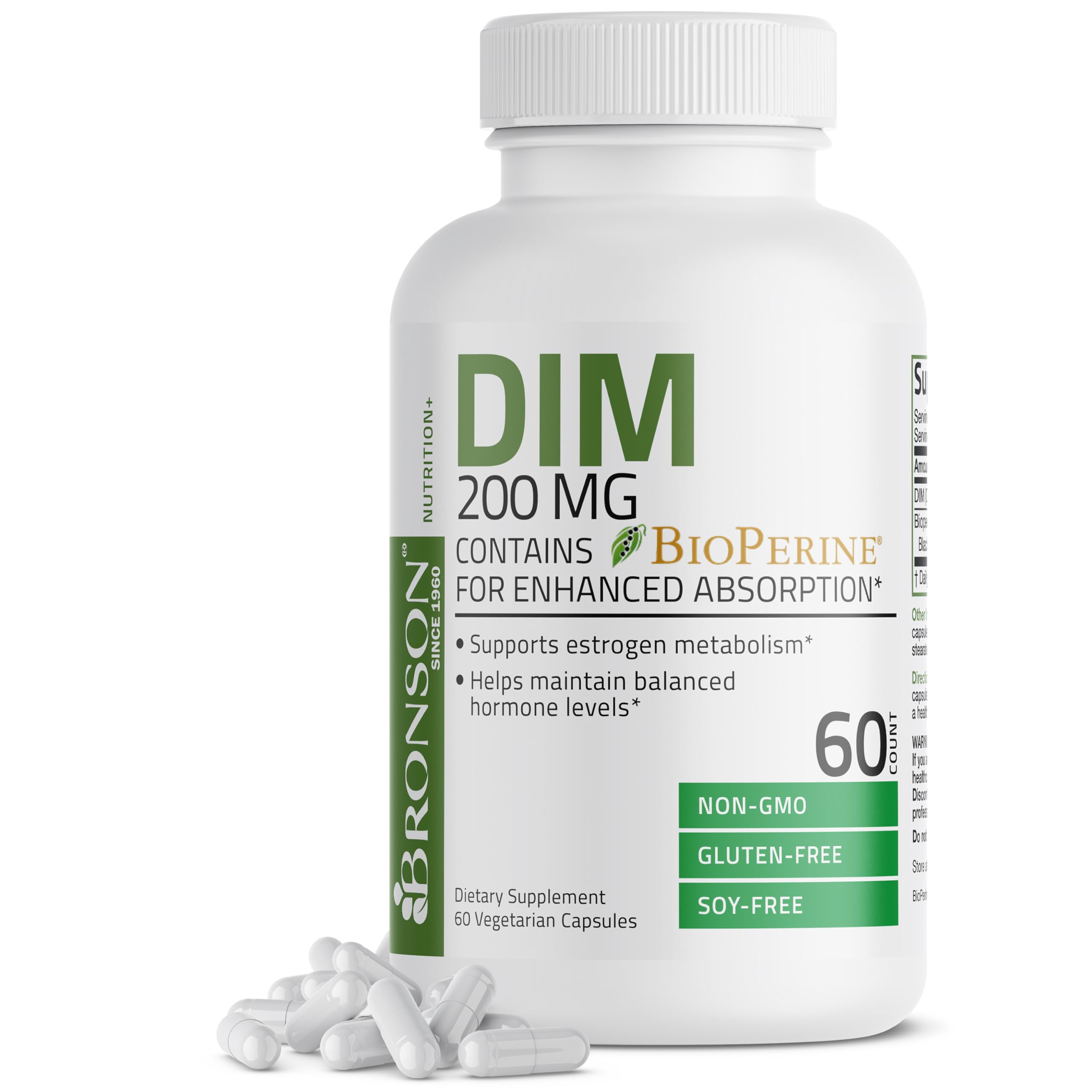Foto 2 pulgar | Suplemento Bronson Dim De 200 Mg De Diindolimetano Con Bioperine 60 Cápsulas - Venta Internacional.