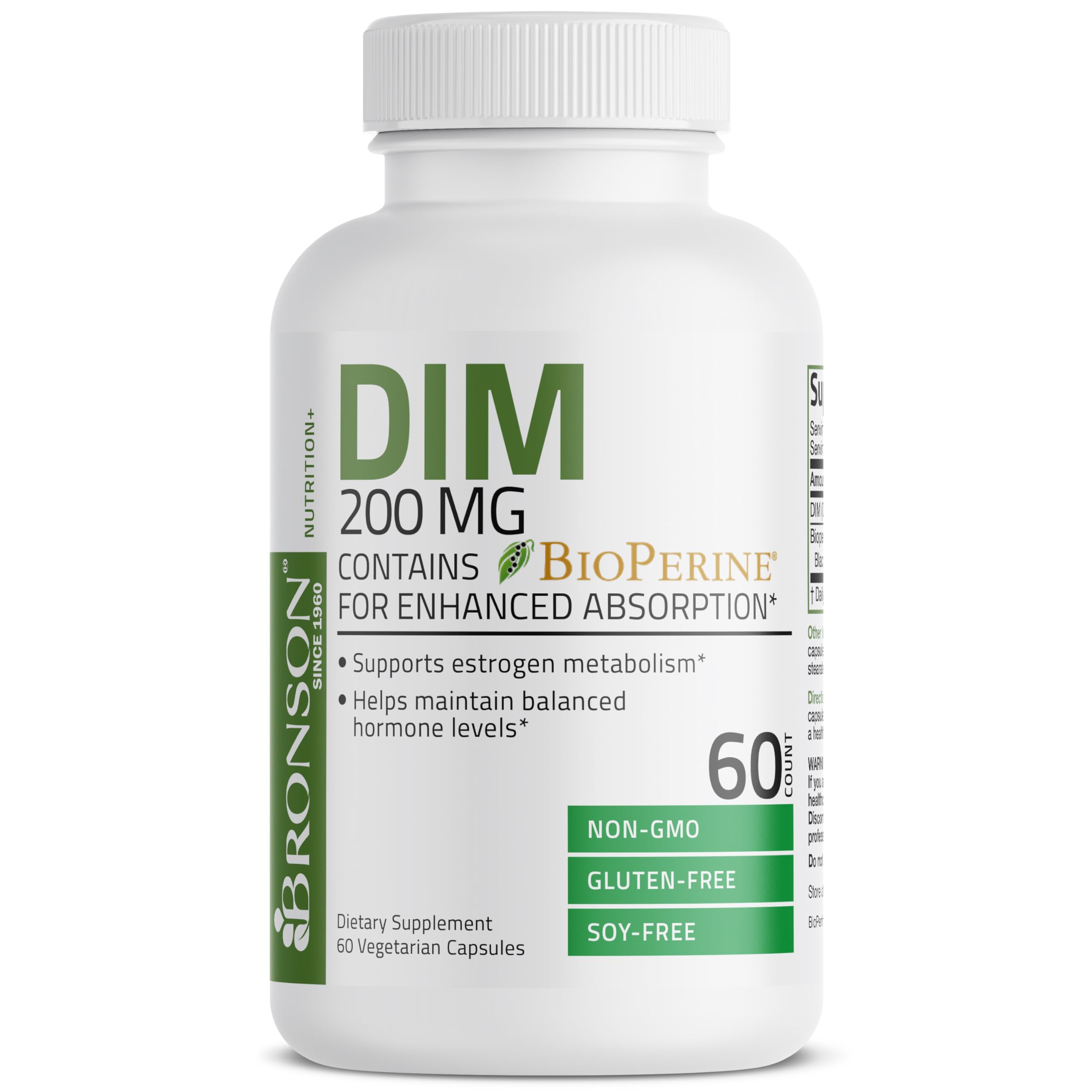Foto 5 pulgar | Suplemento Bronson Dim De 200 Mg De Diindolimetano Con Bioperine 60 Cápsulas - Venta Internacional.
