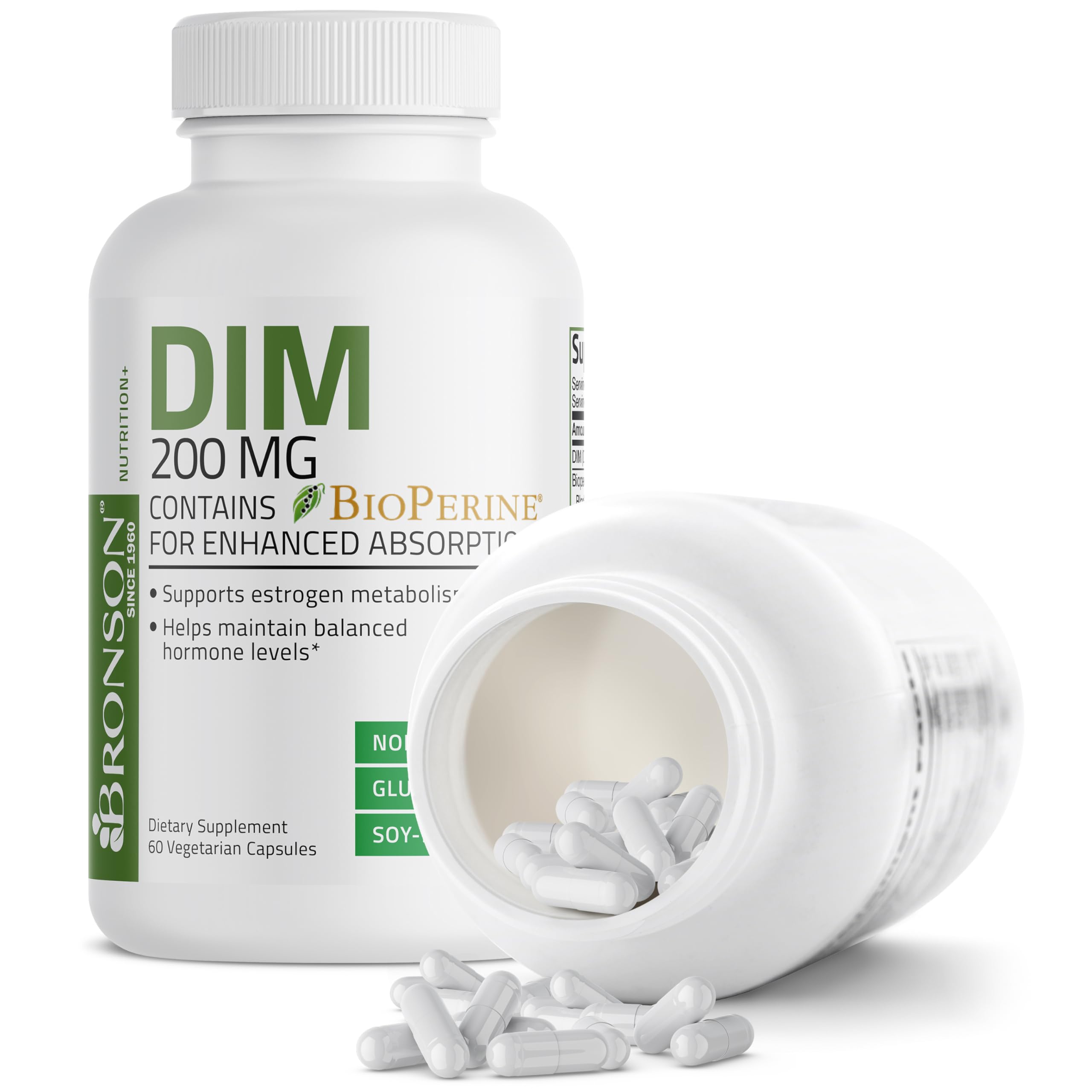 Foto 6 pulgar | Suplemento Bronson Dim De 200 Mg De Diindolimetano Con Bioperine 60 Cápsulas - Venta Internacional.