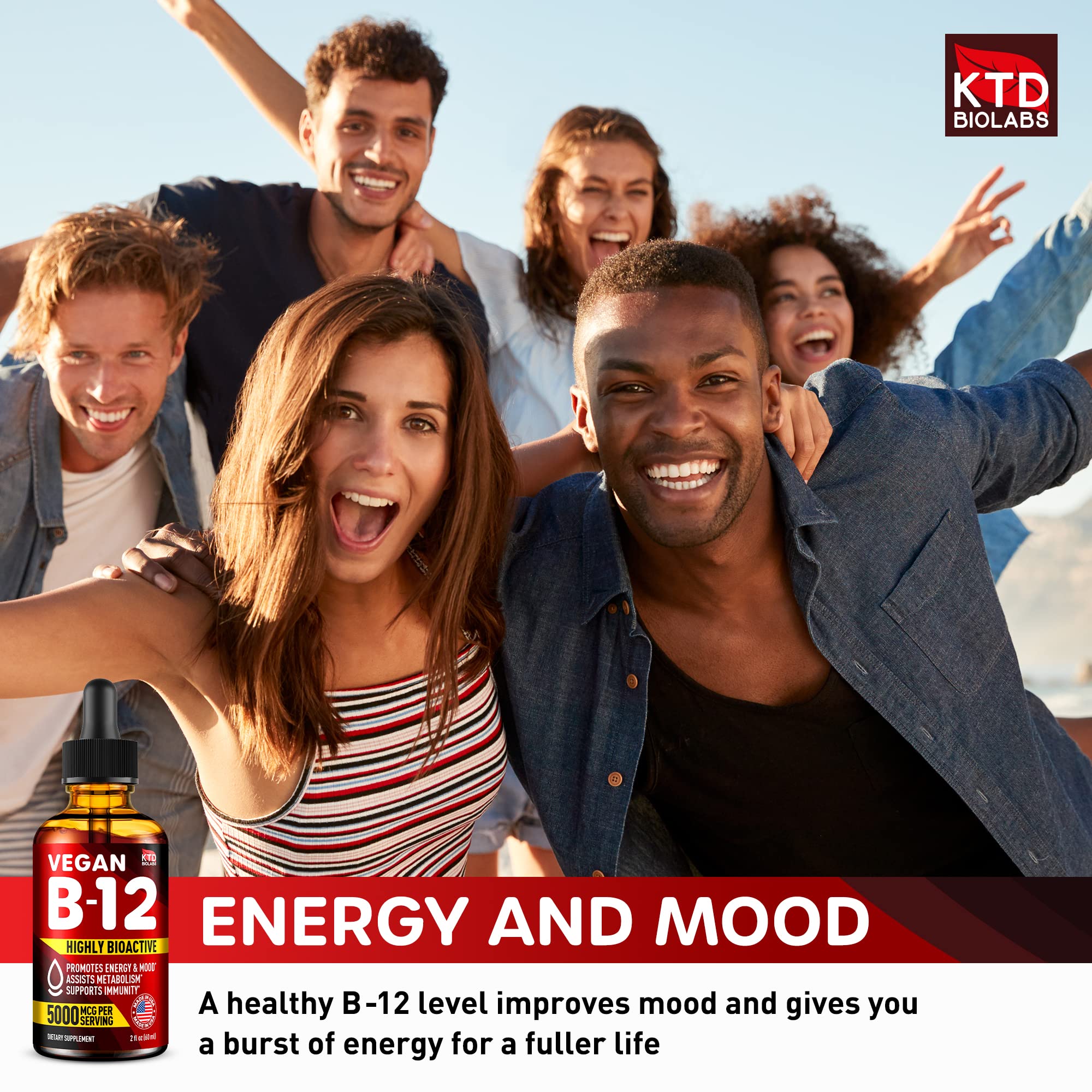 Foto 4 pulgar | Suplemento De Vitamina B12 Ktd Biolabs B12 Sublingual 5000 Mcg - Venta Internacional.