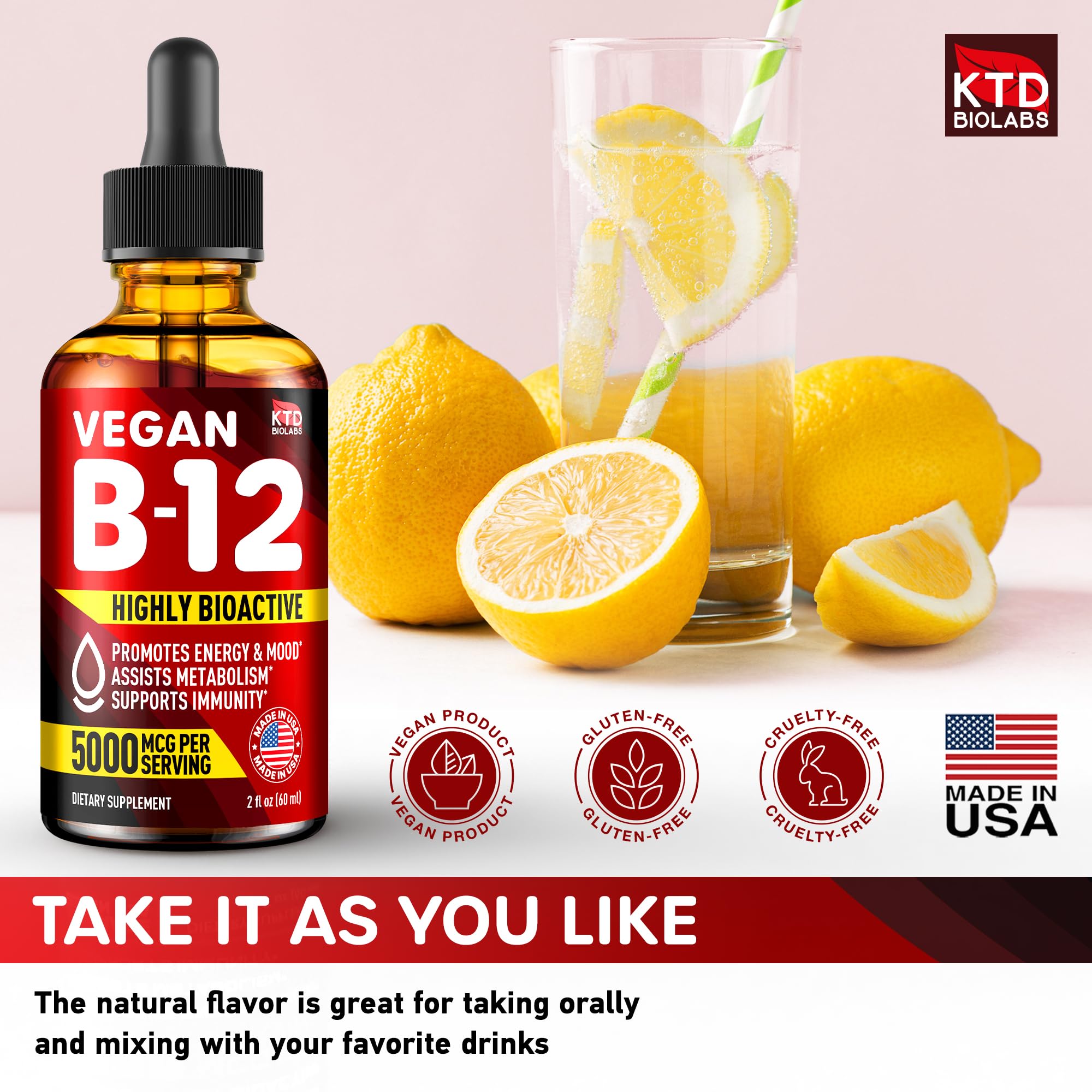 Foto 7 pulgar | Suplemento De Vitamina B12 Ktd Biolabs B12 Sublingual 5000 Mcg - Venta Internacional.