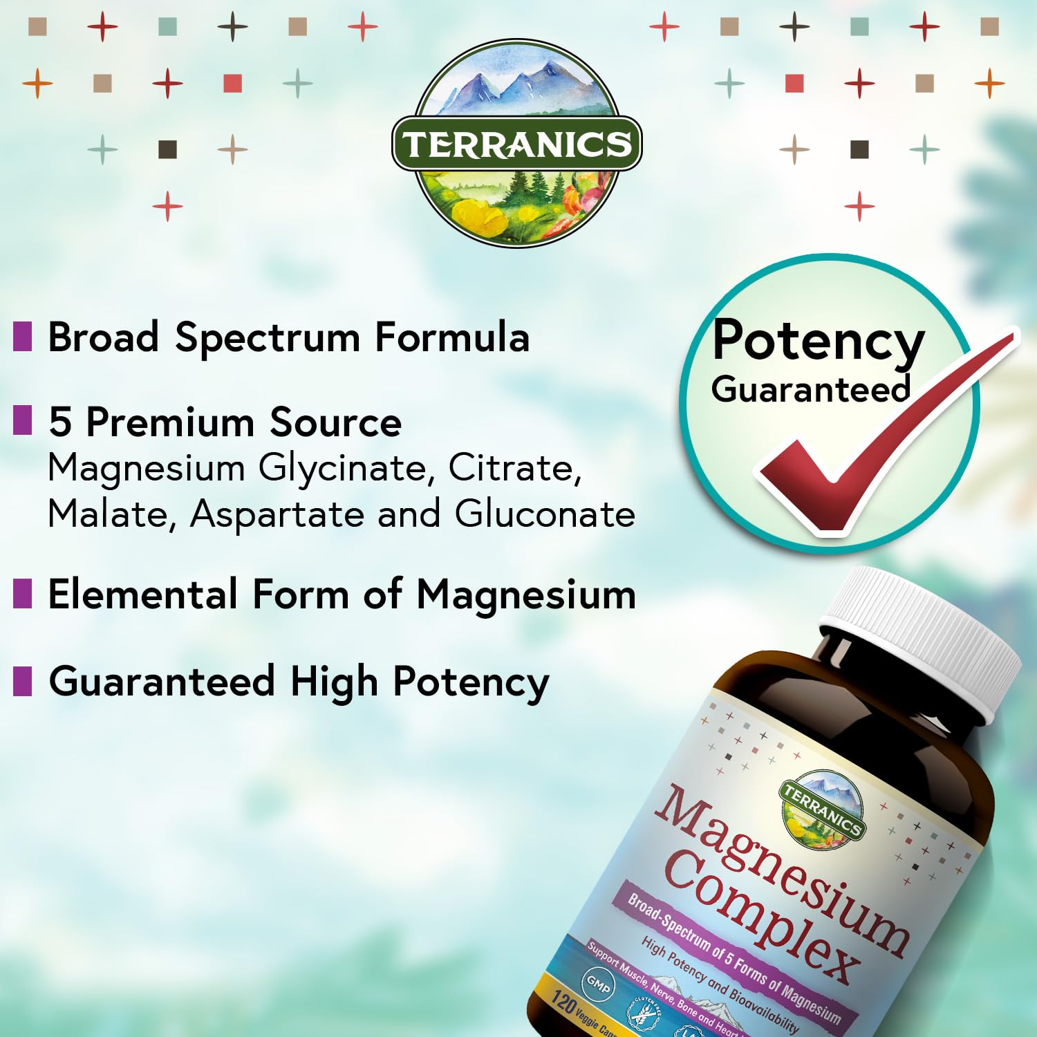 Foto 4 | Suplemento Terranics Magnesium Complex 500 Mg 120 Cápsulas - Venta Internacional.