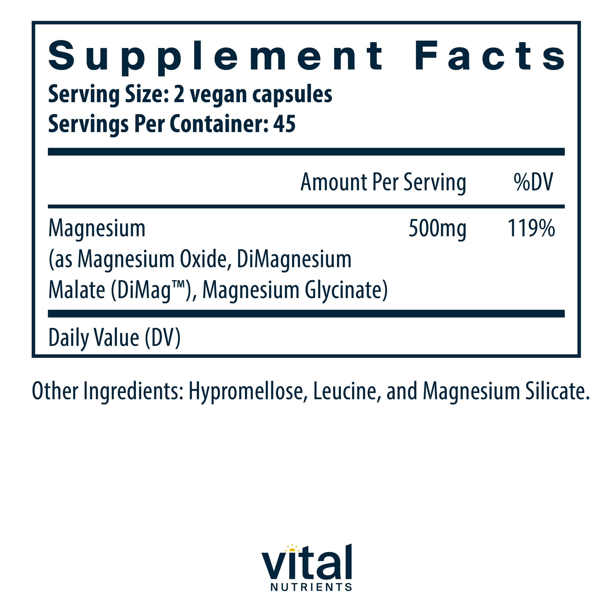 Foto 3 pulgar | Suplemento De Magnesio Vital Nutrients Triple Complex 250 Mg - Venta Internacional.