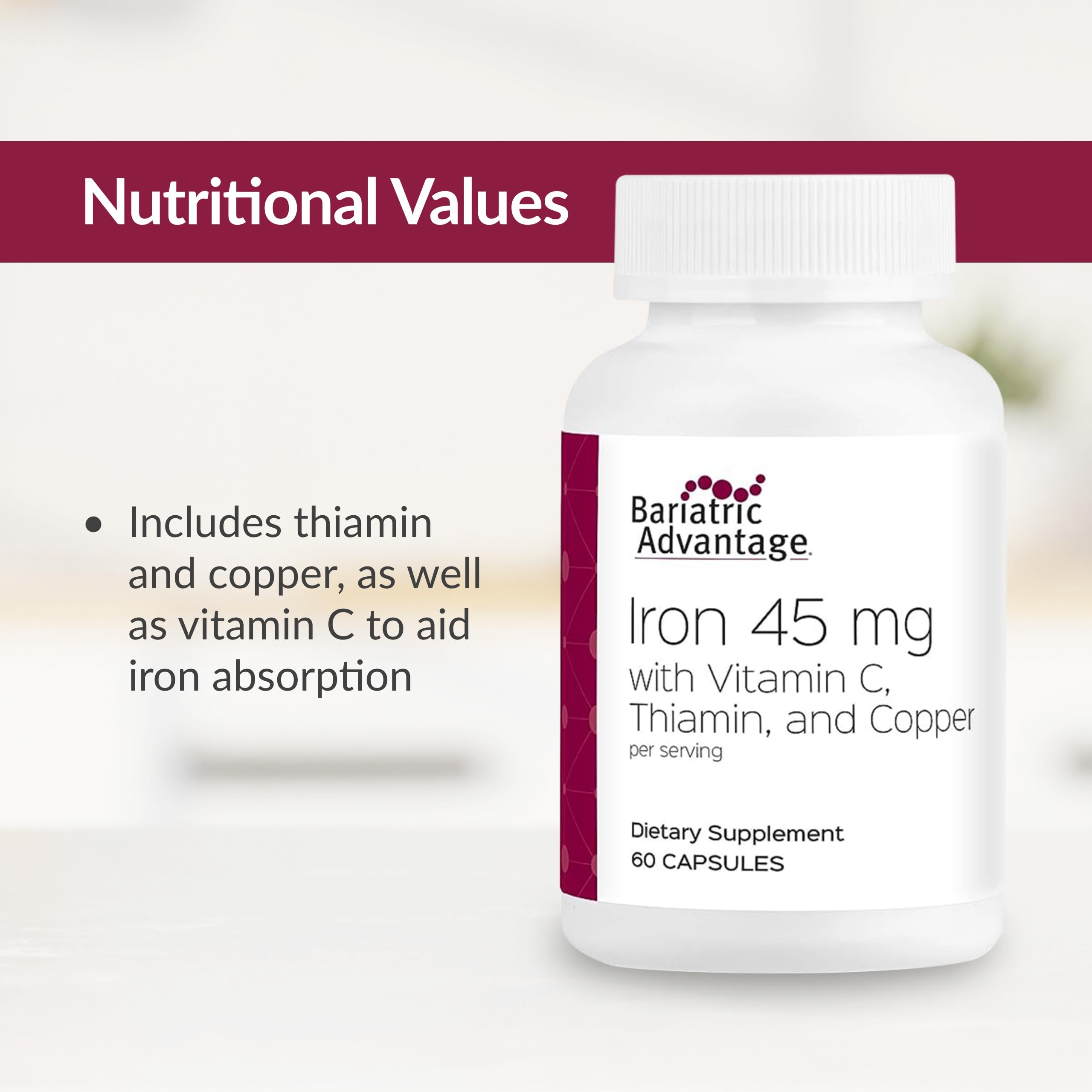Foto 6 pulgar | Suplemento Bariatric Advantage Iron 45 Mg Con Vitamina C 60 Unidades - Venta Internacional.