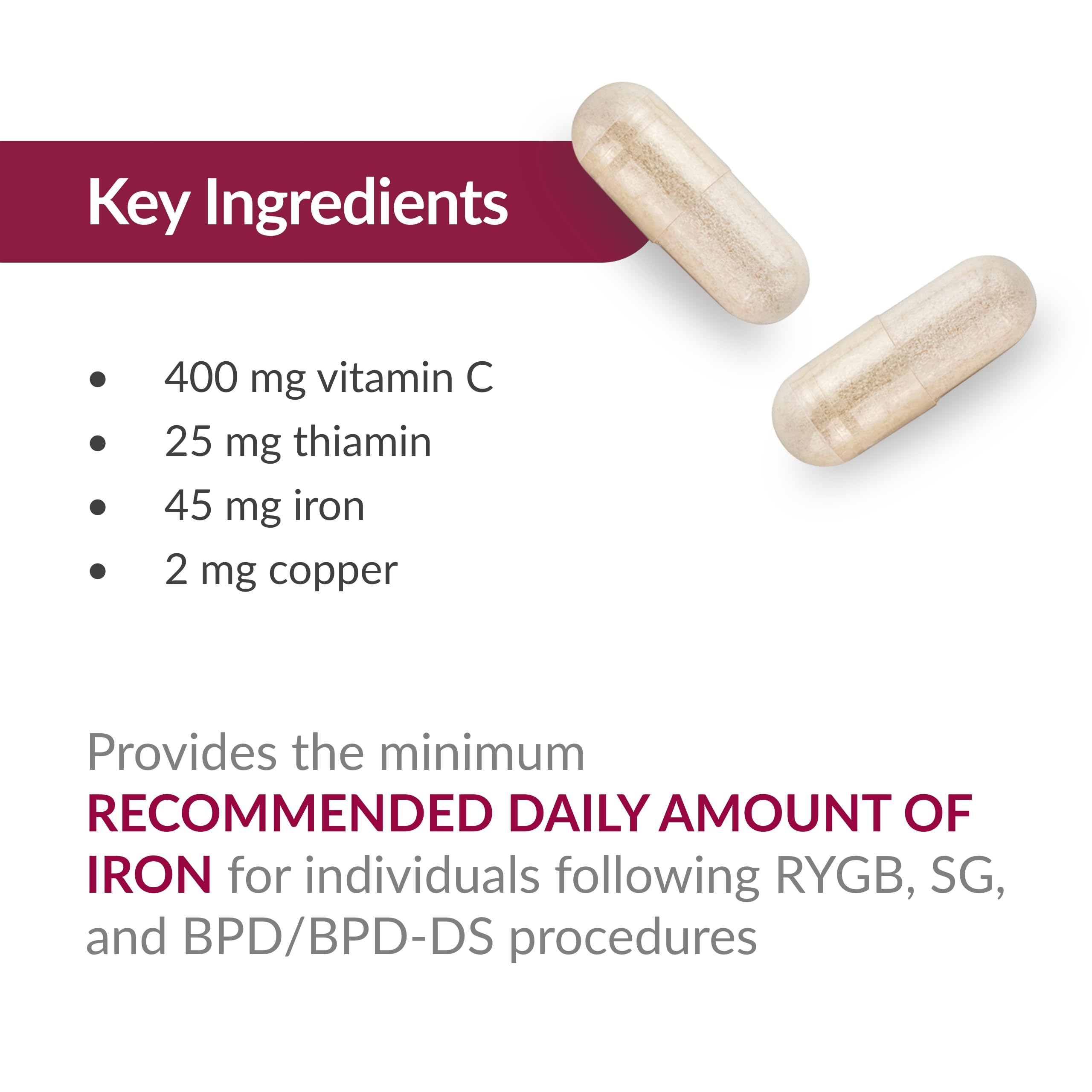 Foto 7 pulgar | Suplemento Bariatric Advantage Iron 45 Mg Con Vitamina C 60 Unidades - Venta Internacional.