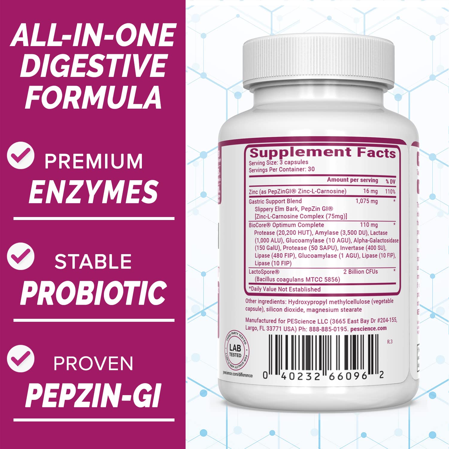 Foto 4 pulgar | Suplemento Probiótico De Zinc Y Carnosina Epscience Symbiont Ig 30d - Venta Internacional.
