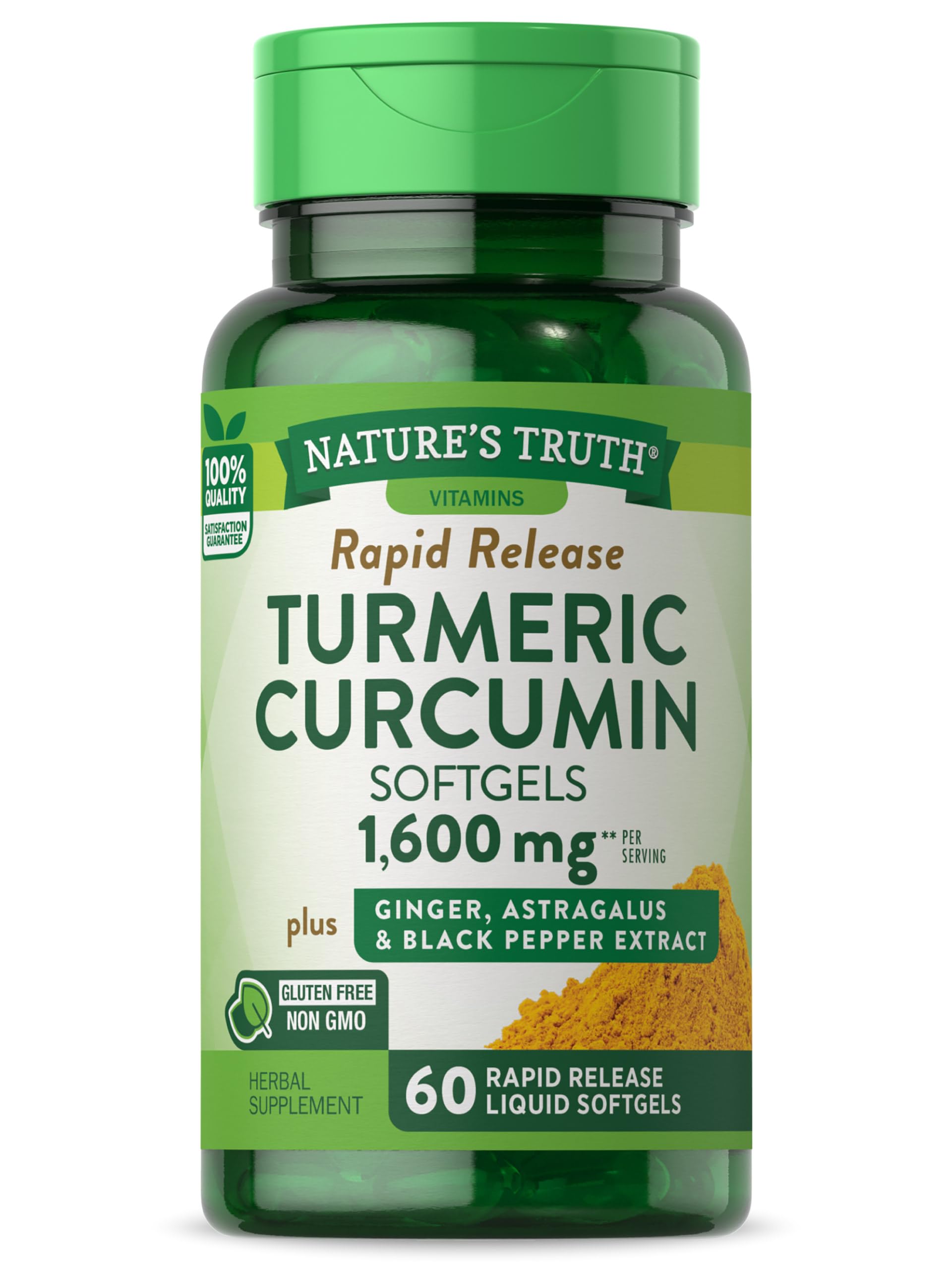 Foto 2 pulgar | Suplemento De Curcumina De Cúrcuma De Nature's Truth 1600 Mg 60 Cápsulas Blandas - Venta Internacional.