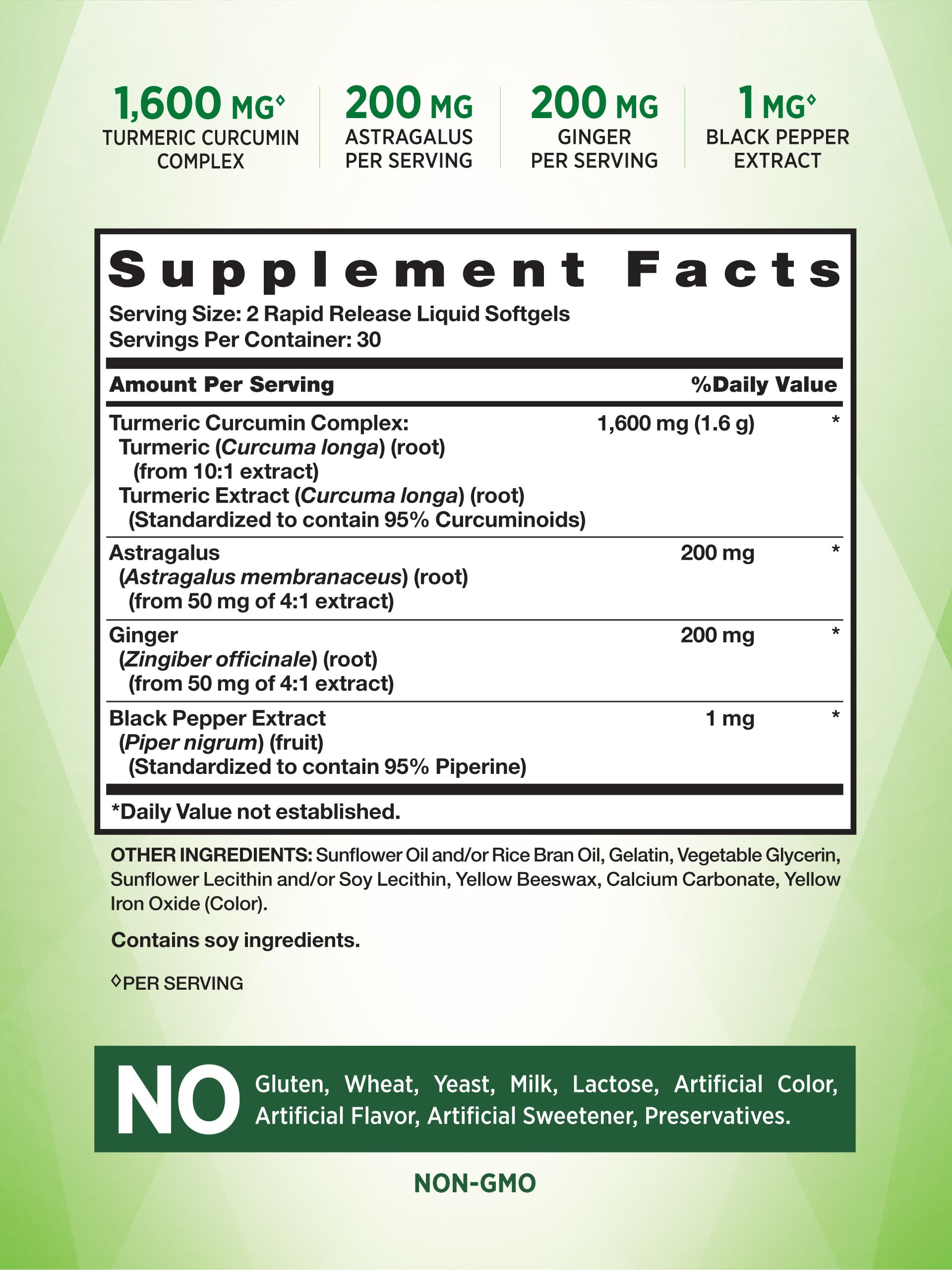Foto 3 pulgar | Suplemento De Curcumina De Cúrcuma De Nature's Truth 1600 Mg 60 Cápsulas Blandas - Venta Internacional.