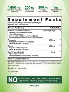 Foto 2 | Suplemento De Curcumina De Cúrcuma De Nature's Truth 1600 Mg 60 Cápsulas Blandas - Venta Internacional.