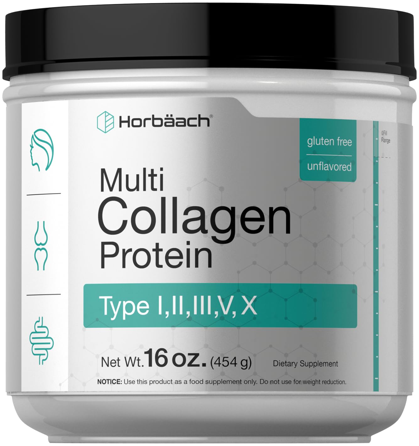 Foto 2 pulgar | Proteína De Colágeno En Polvo Horbäach Multi 473 Ml Tipo I, Ii, Iii, V, X - Venta Internacional.