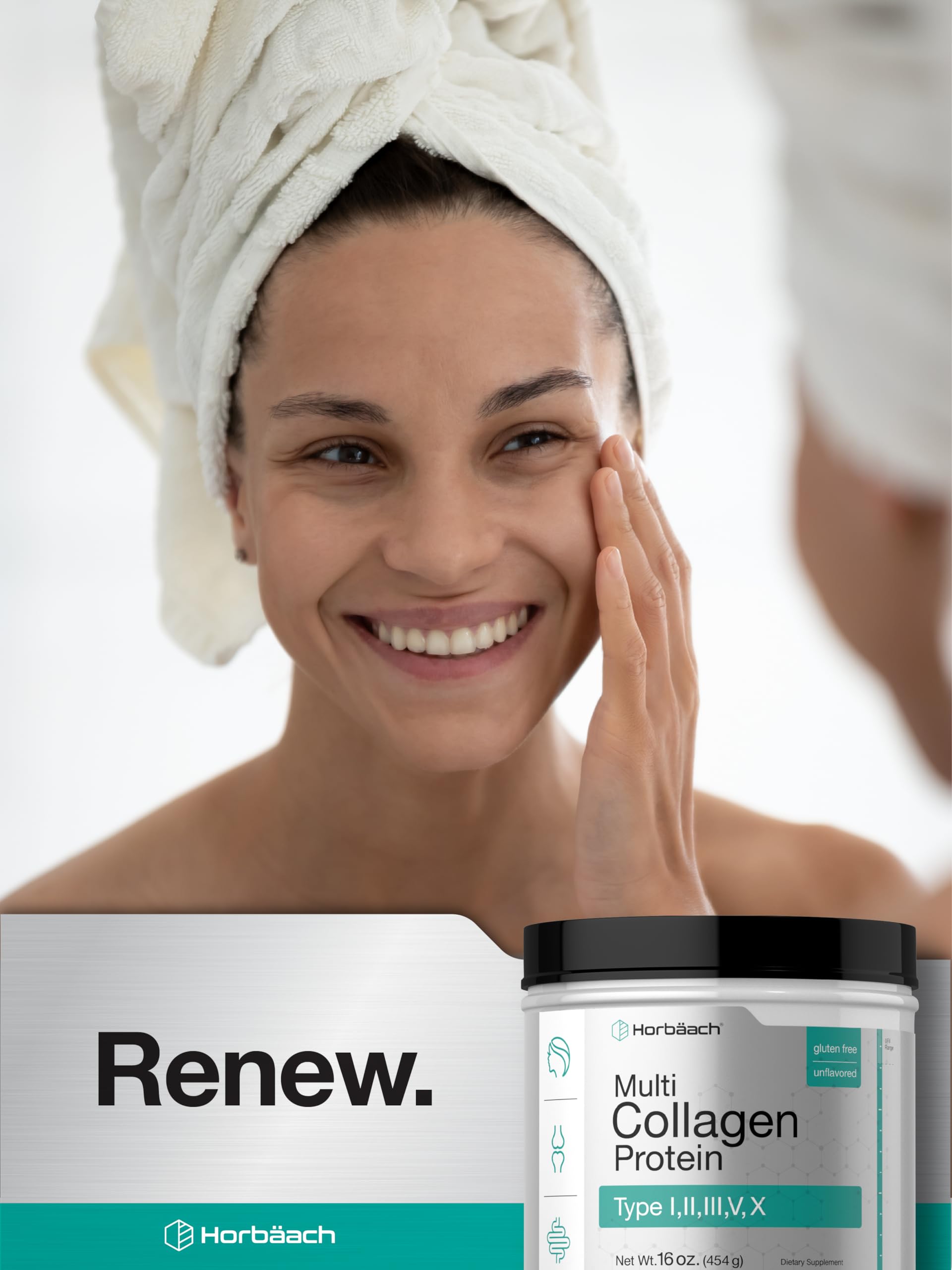 Foto 7 | Proteína De Colágeno En Polvo Horbäach Multi 473 Ml Tipo I, Ii, Iii, V, X - Venta Internacional.