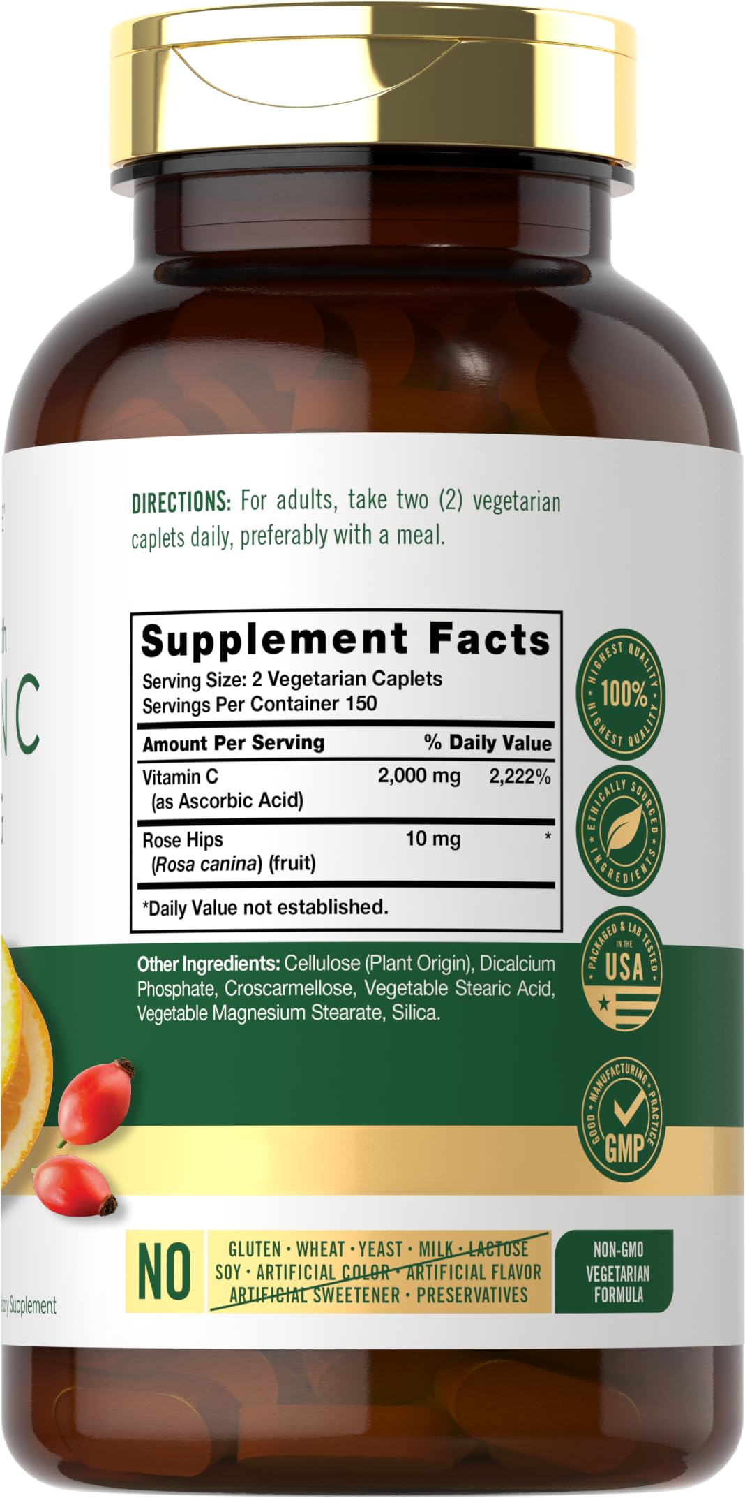 Foto 3 pulgar | Suplemento Carlyle De Vitamina C 1000 Mg 300 Cápsulas Vegetariano - Venta Internacional.