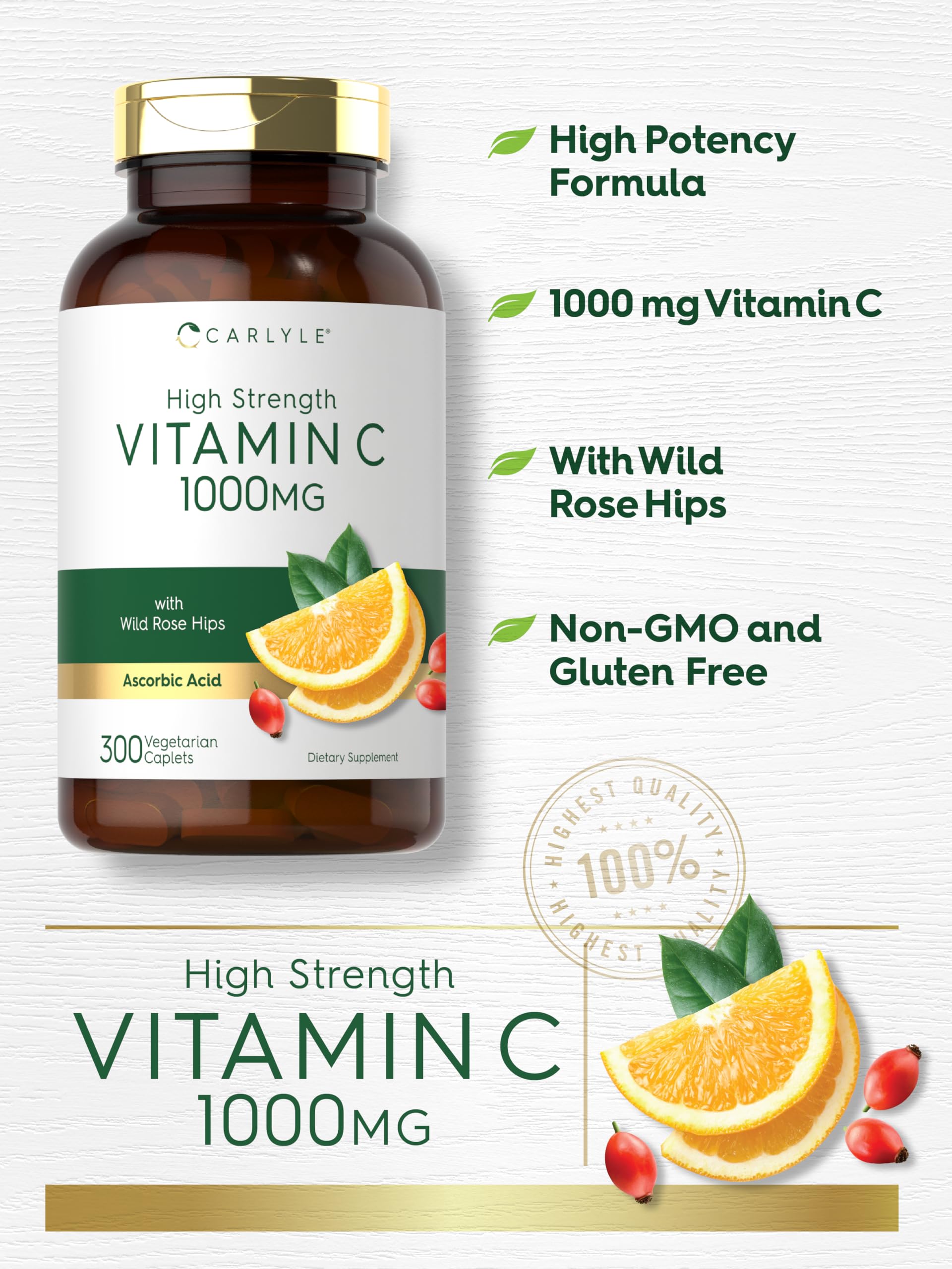 Foto 4 pulgar | Suplemento Carlyle De Vitamina C 1000 Mg 300 Cápsulas Vegetariano - Venta Internacional.