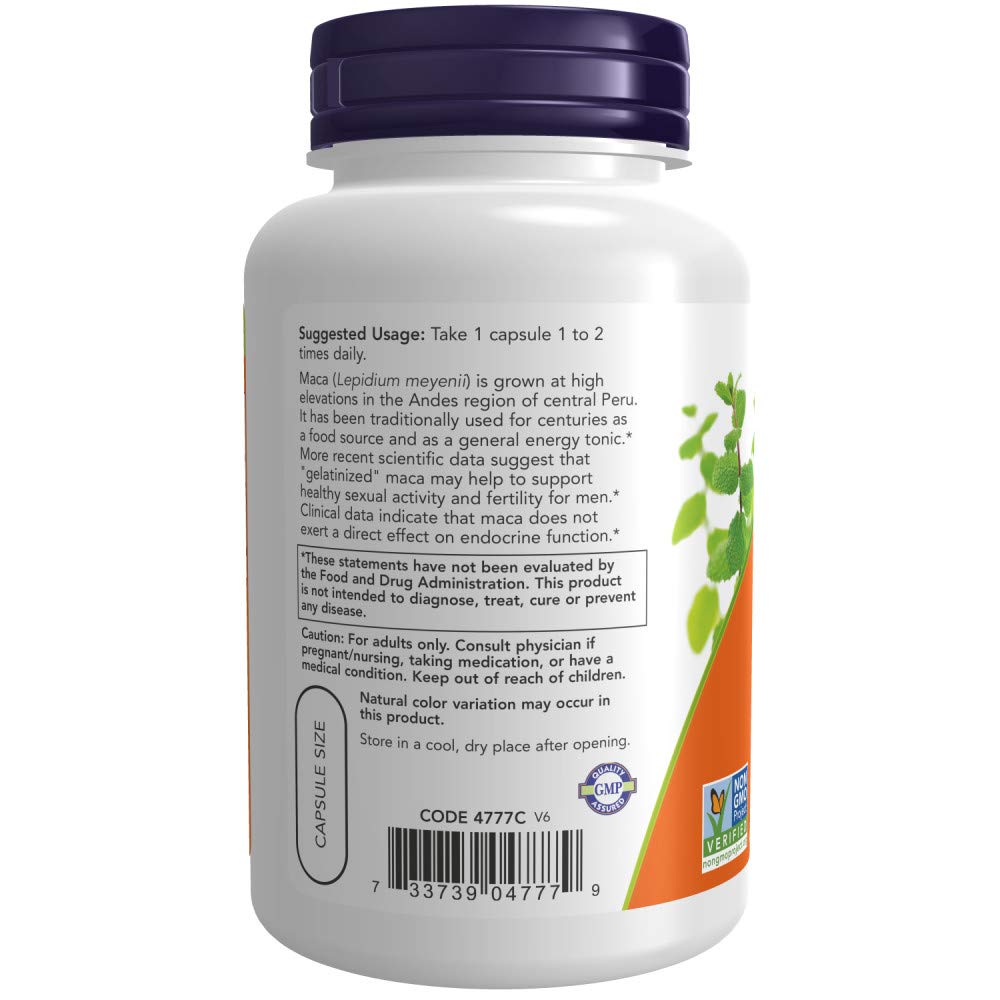 Foto 4 pulgar | Suplemento Now Foods Maca (lepidium Meyenii) 750 Mg 90 Cápsulas - Venta Internacional.