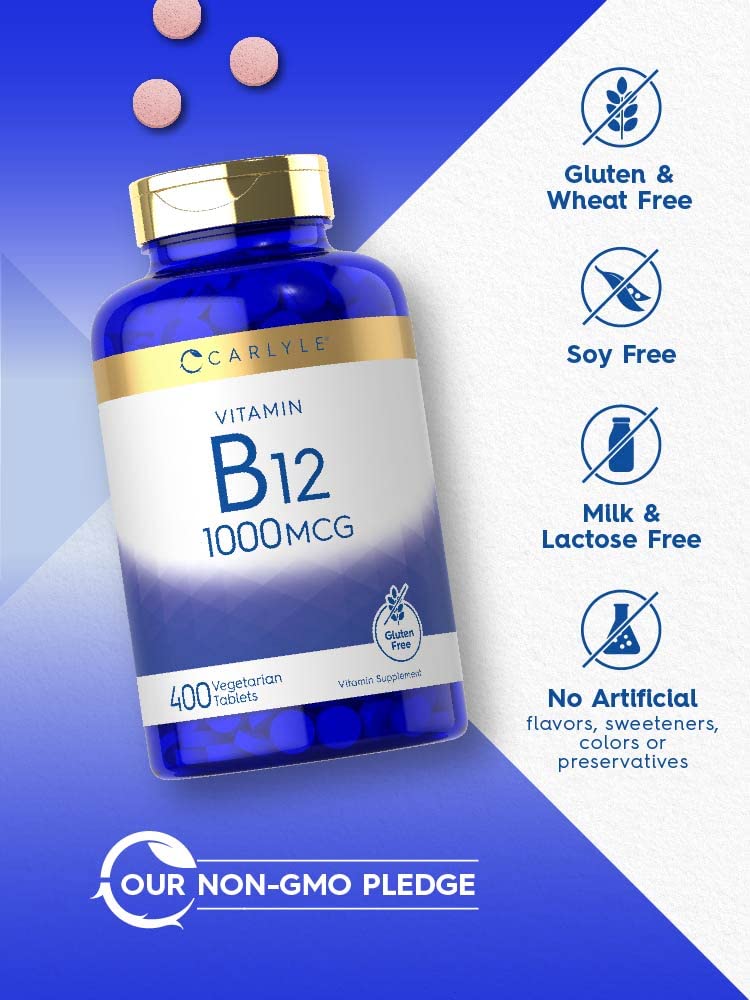 Foto 5 pulgar | Suplemento Carlyle De Vitamina B12 1000 Mcg 400 Tabletas - Venta Internacional.