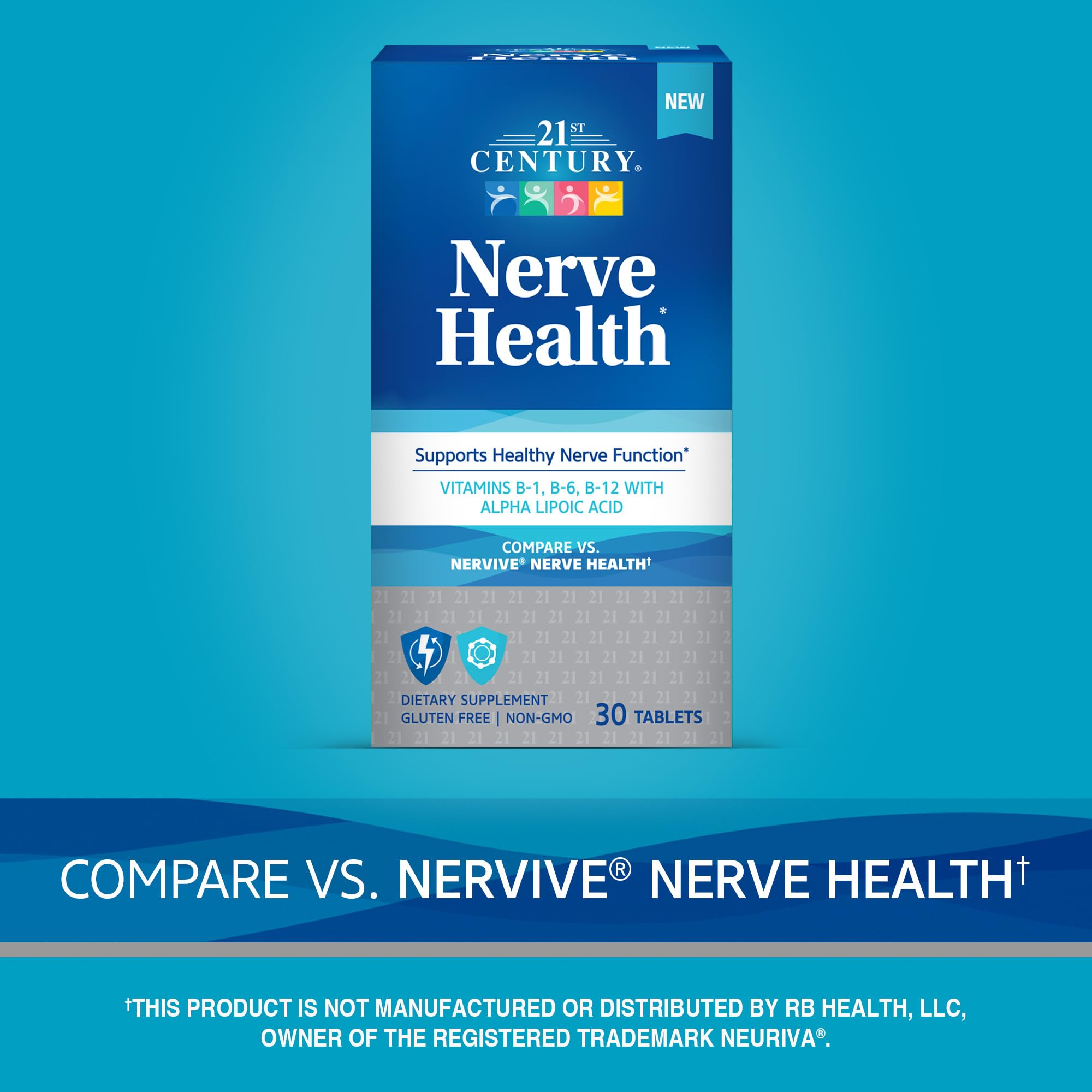 Foto 3 pulgar | Suplemento 21st Century Nerve Health 30 Comprimidos - Venta Internacional.