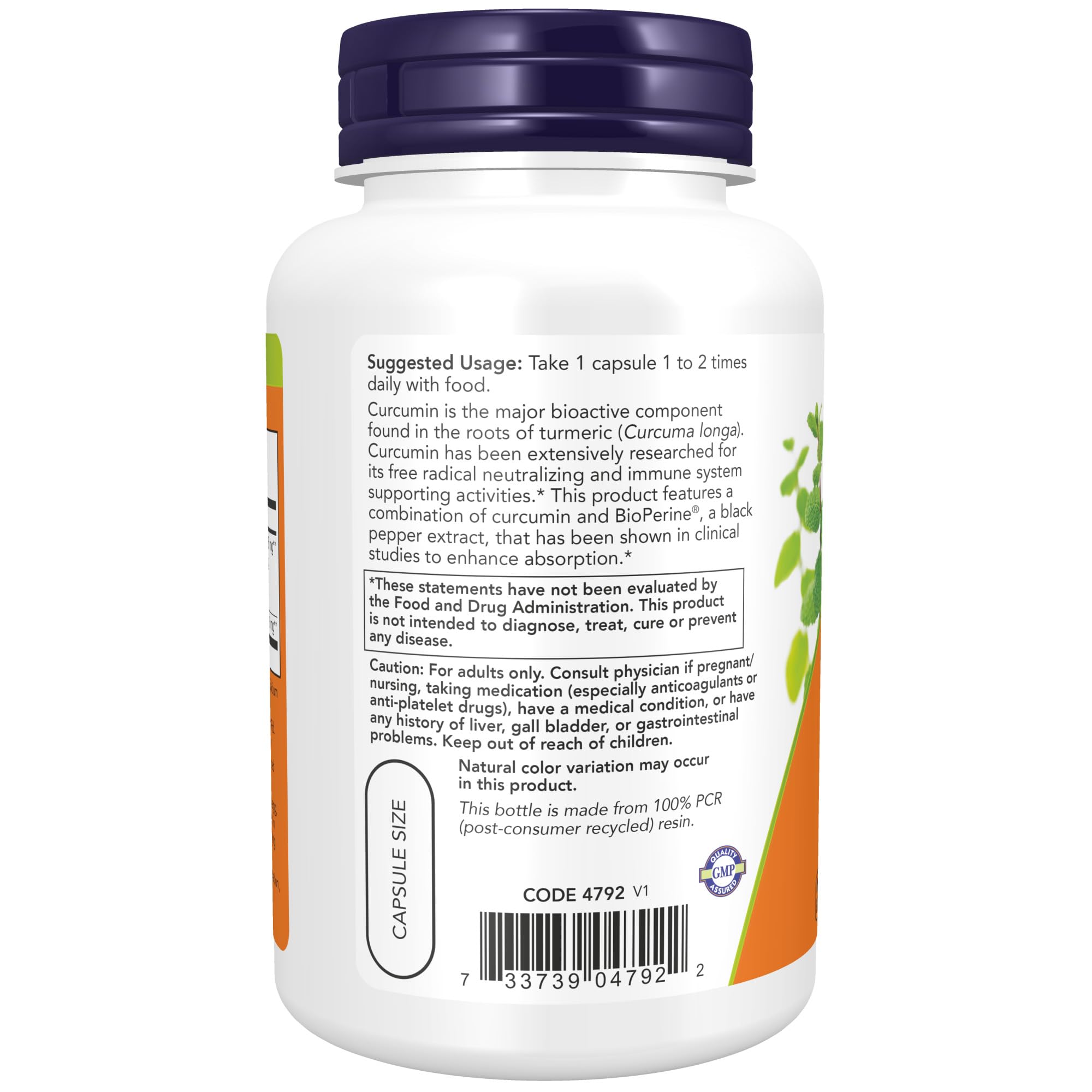 Foto 4 pulgar | Supplements Now Curcumina De Cúrcuma Con Bioperine 90 Cápsulas Vegetarianas - Venta Internacional.