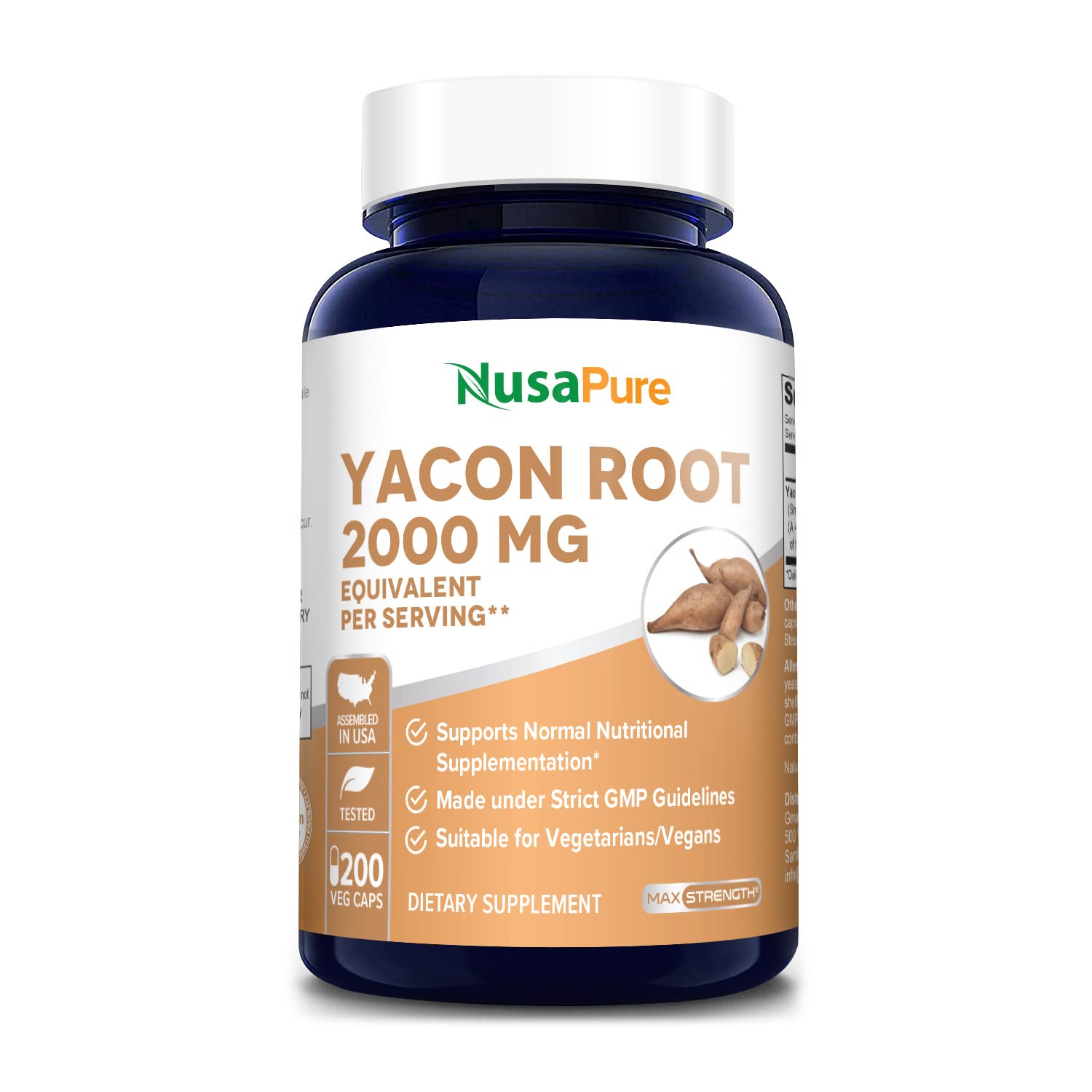 Foto 2 pulgar | Suplemento De Extracto De Raíz De Yacón Nusapure 2000 Mg 200 Cápsulas - Venta Internacional.